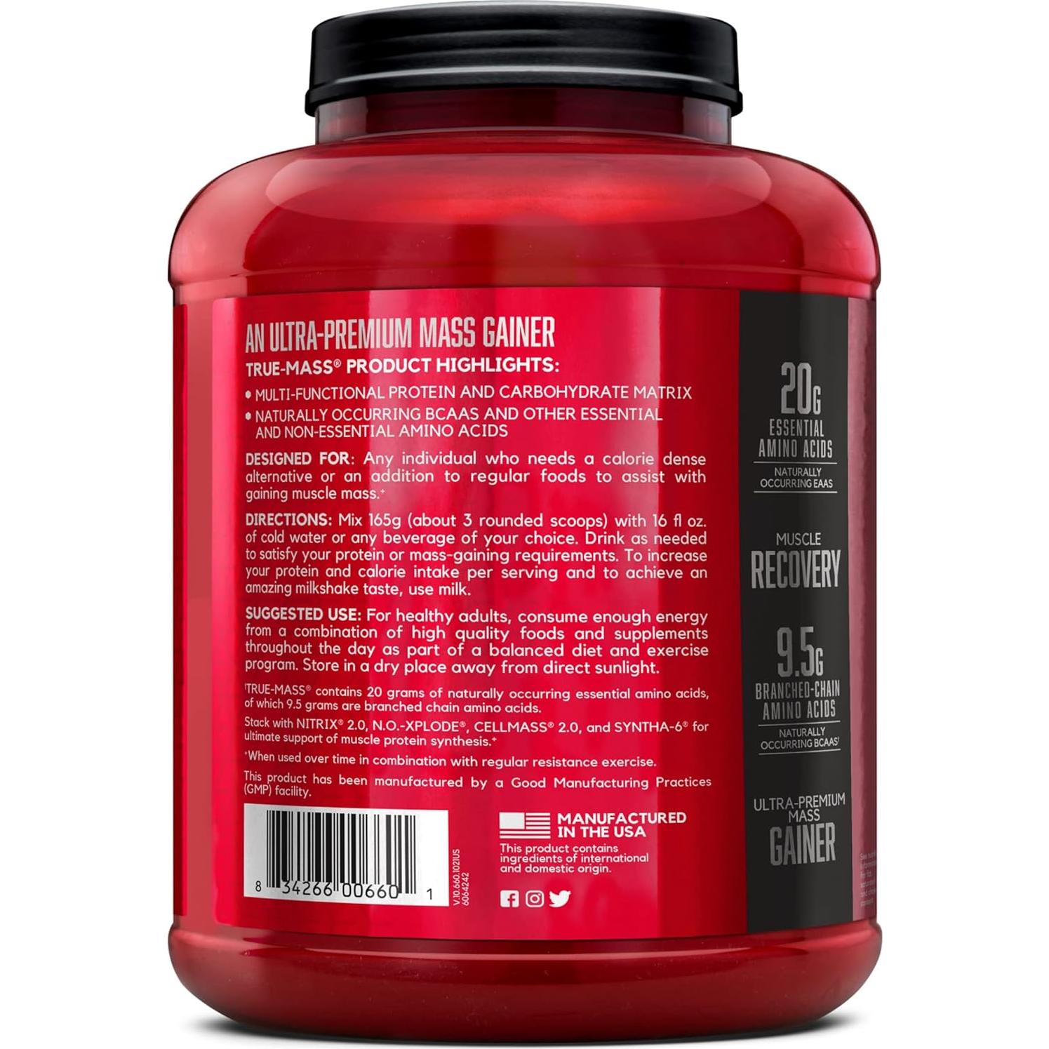 Aumentador de Peso BSN TRUE-MASS 2.64kg Helado de Vainilla