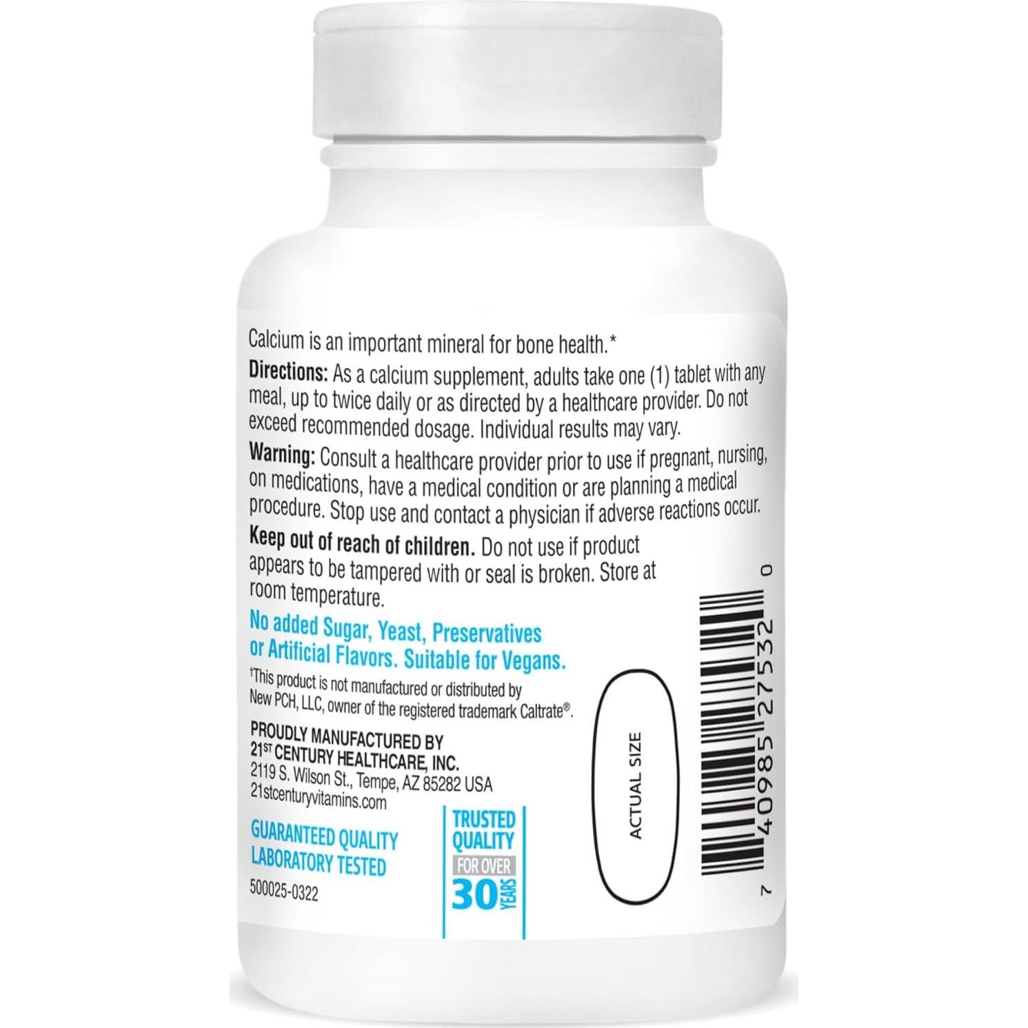 Suplemento de Calcio 600 mg Siglo 21 - 75 Tabletas