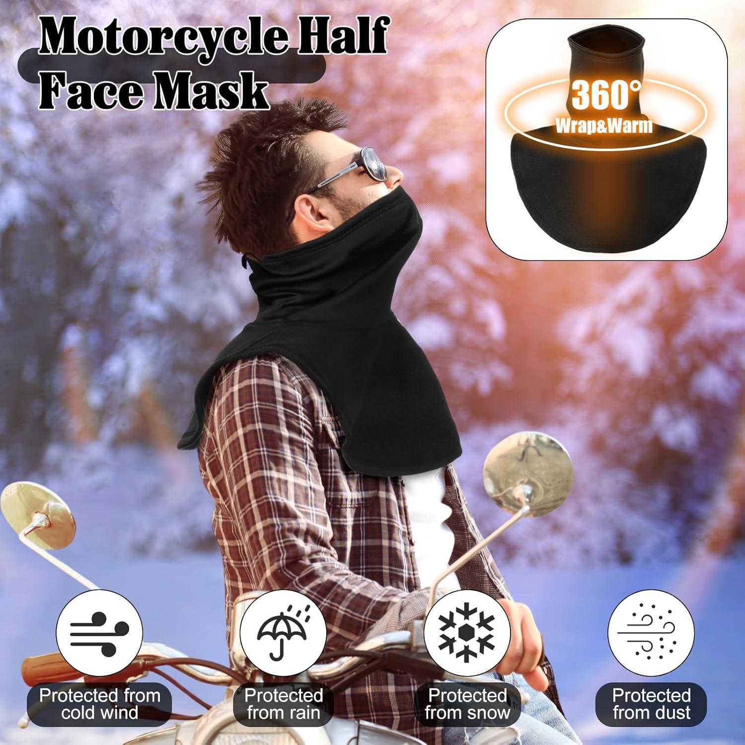 Calentador de Cuello JaGely 2 Pcs para Motocicleta Negro