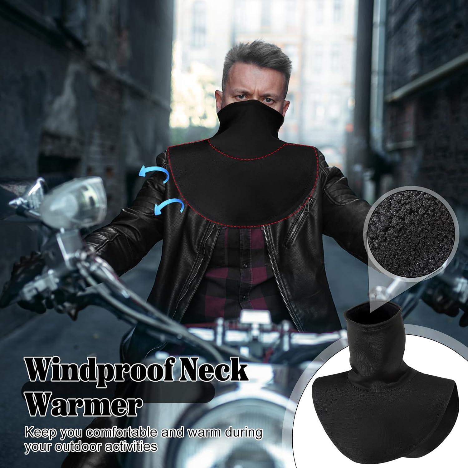 Calentador de Cuello JaGely 2 Pcs para Motocicleta Negro