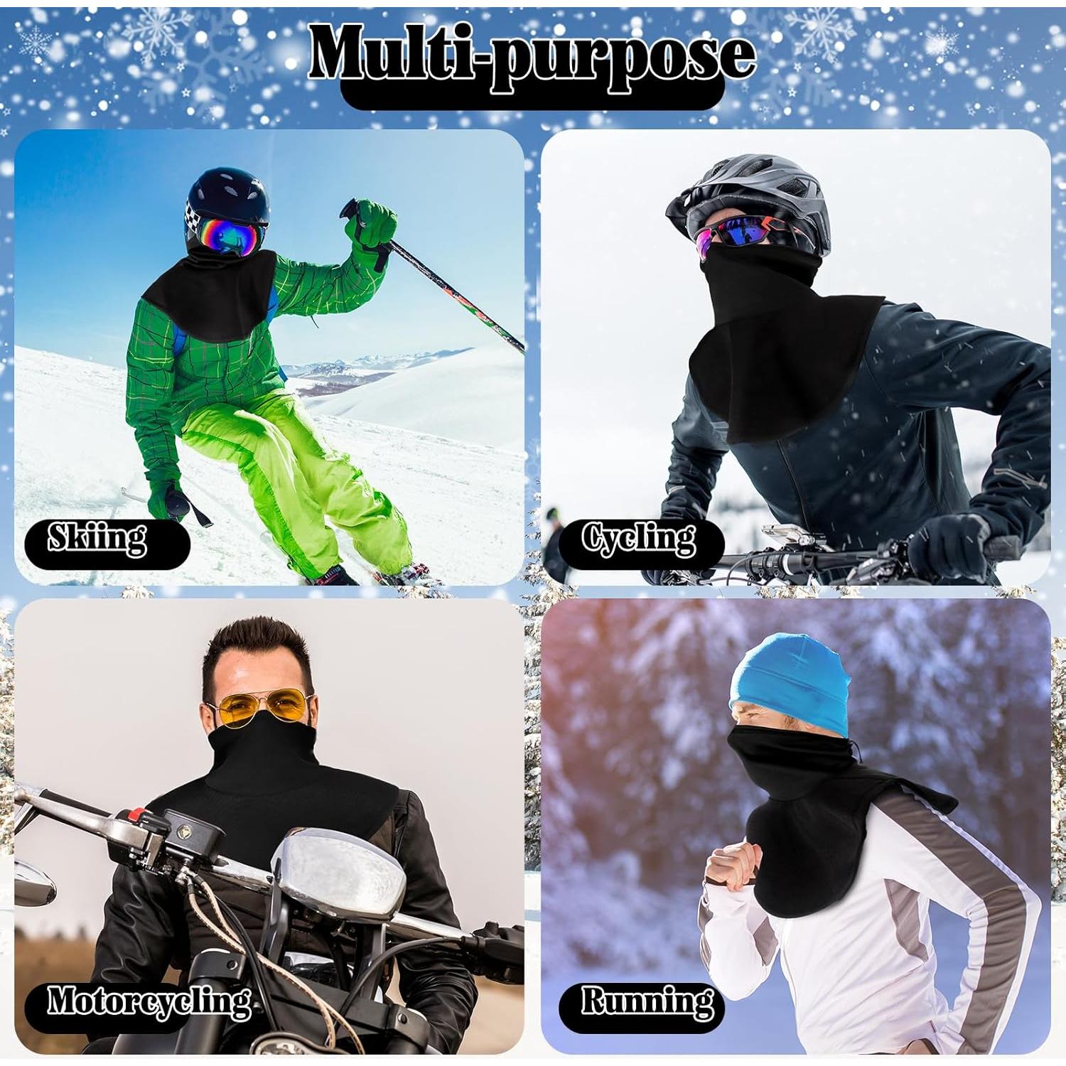 Calentador de Cuello JaGely 2 Pcs para Motocicleta Negro