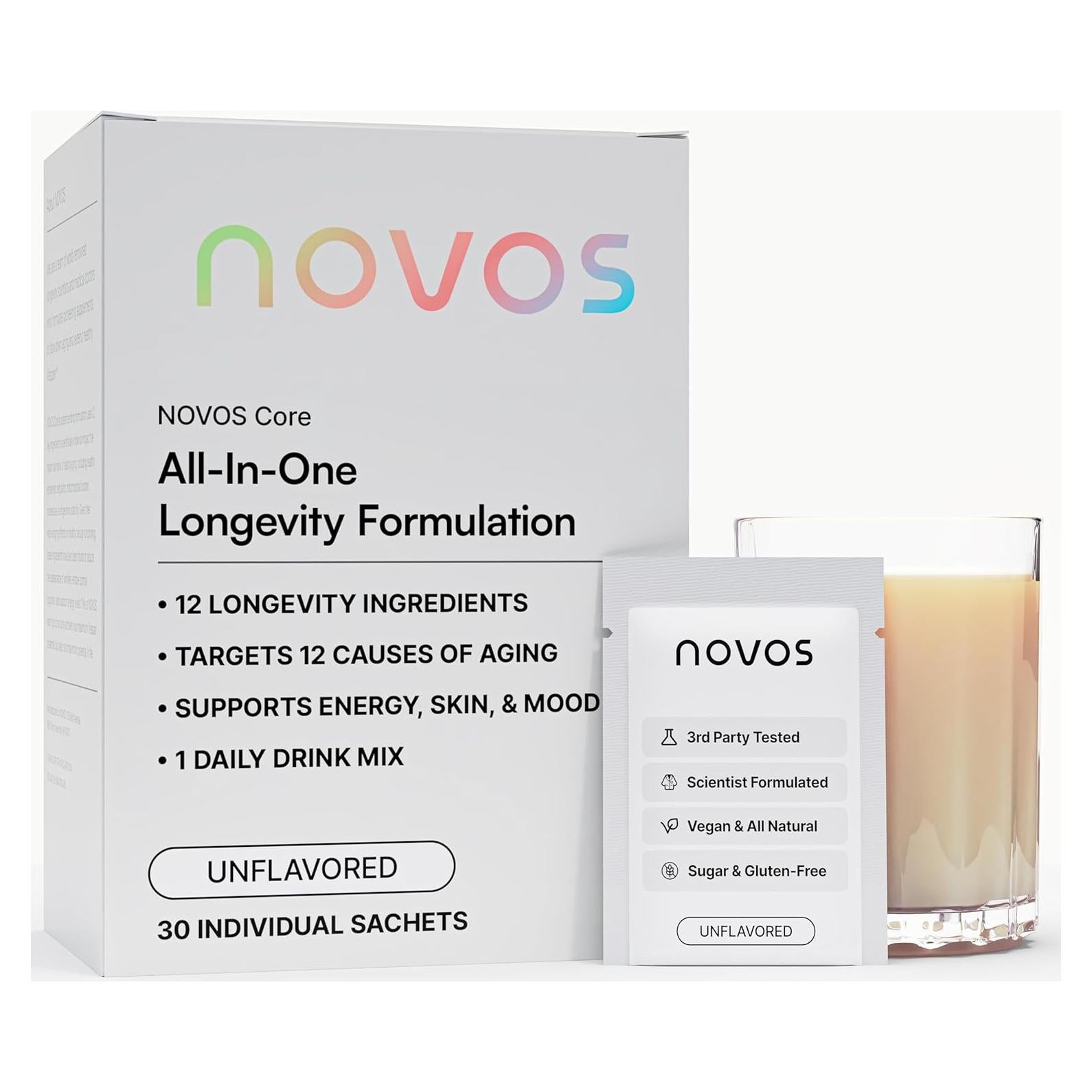 Suplemento Antienvejecimiento NOVOS Core - 30 Porciones en Polvo