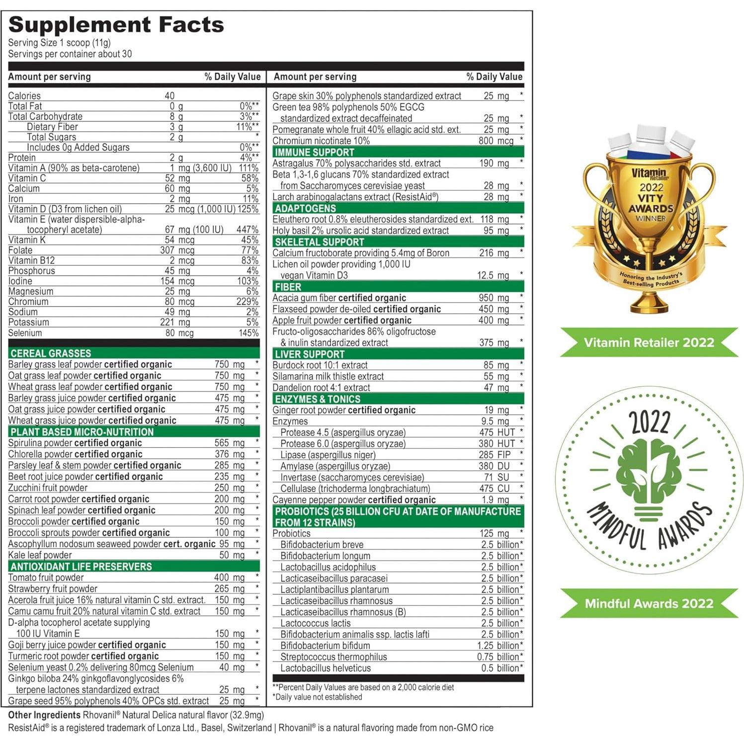 Superalimentos Salud Vibrante 65 Ingredientes 340g Probioticos