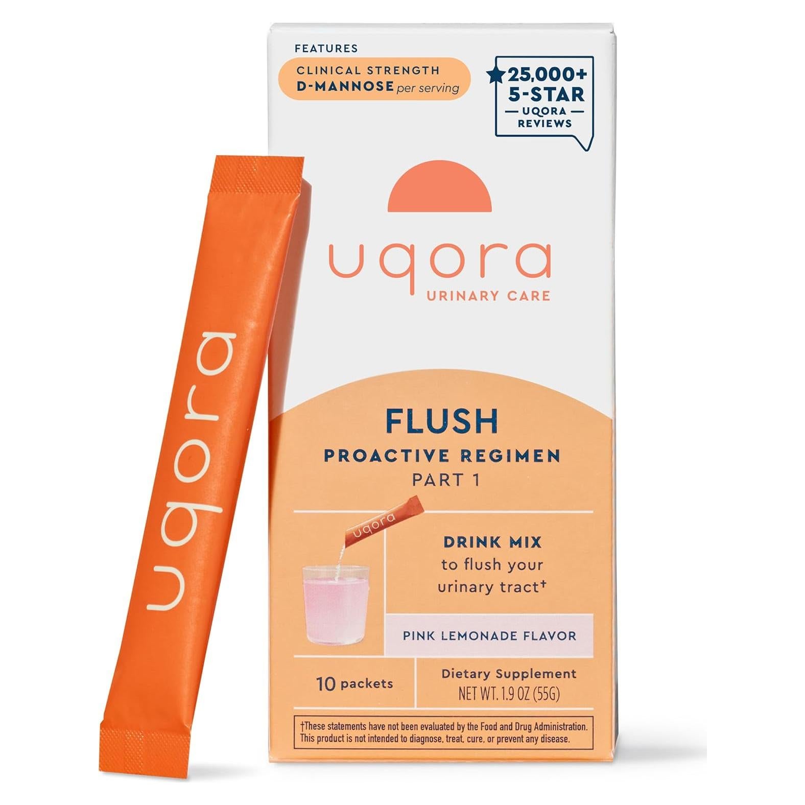 Suplemento Uqora Flush 10 Paquetes Limonada Rosa 5.4g