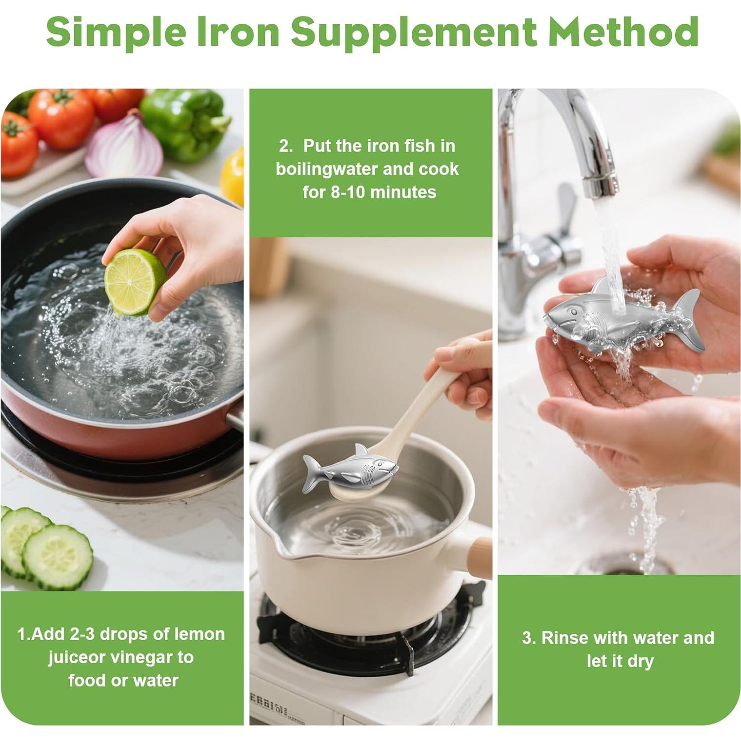 Pez de Hierro Natural Watstion - Suplemento de Hierro para Cocina