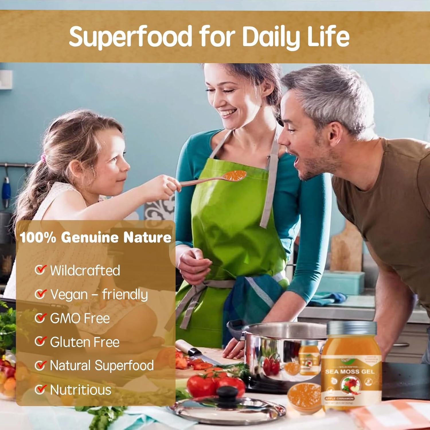 Gel Crudo de Musgo Marino QANLOI 525g Sabor Manzana Canela