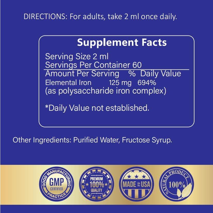 Suplemento Líquido de Hierro NatureReward 118 mL 125 mg/dosis