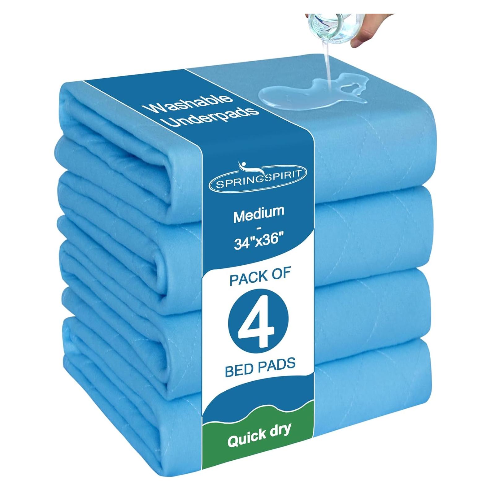 Almohadillas Lavables Impermeables SPRINGSPIRIT 86x91 cm - 4 Pzas