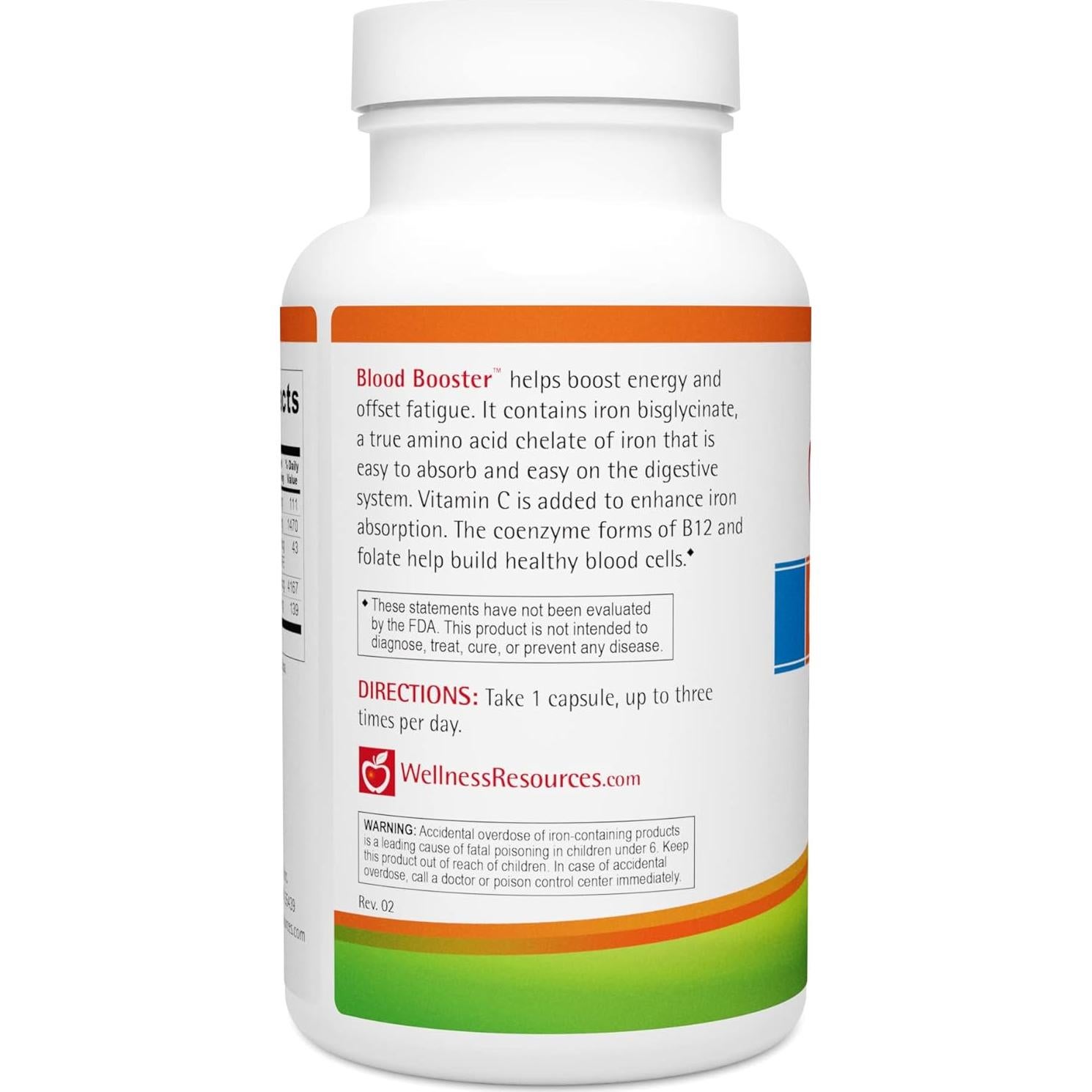 Suplemento de Hierro Wellness Resources 180 Cápsulas Vegano