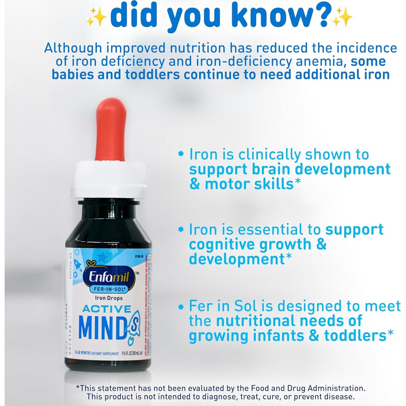 Enfamil Fer-In-Sol Gotas Suplemento Hierro 50 mL Bebés