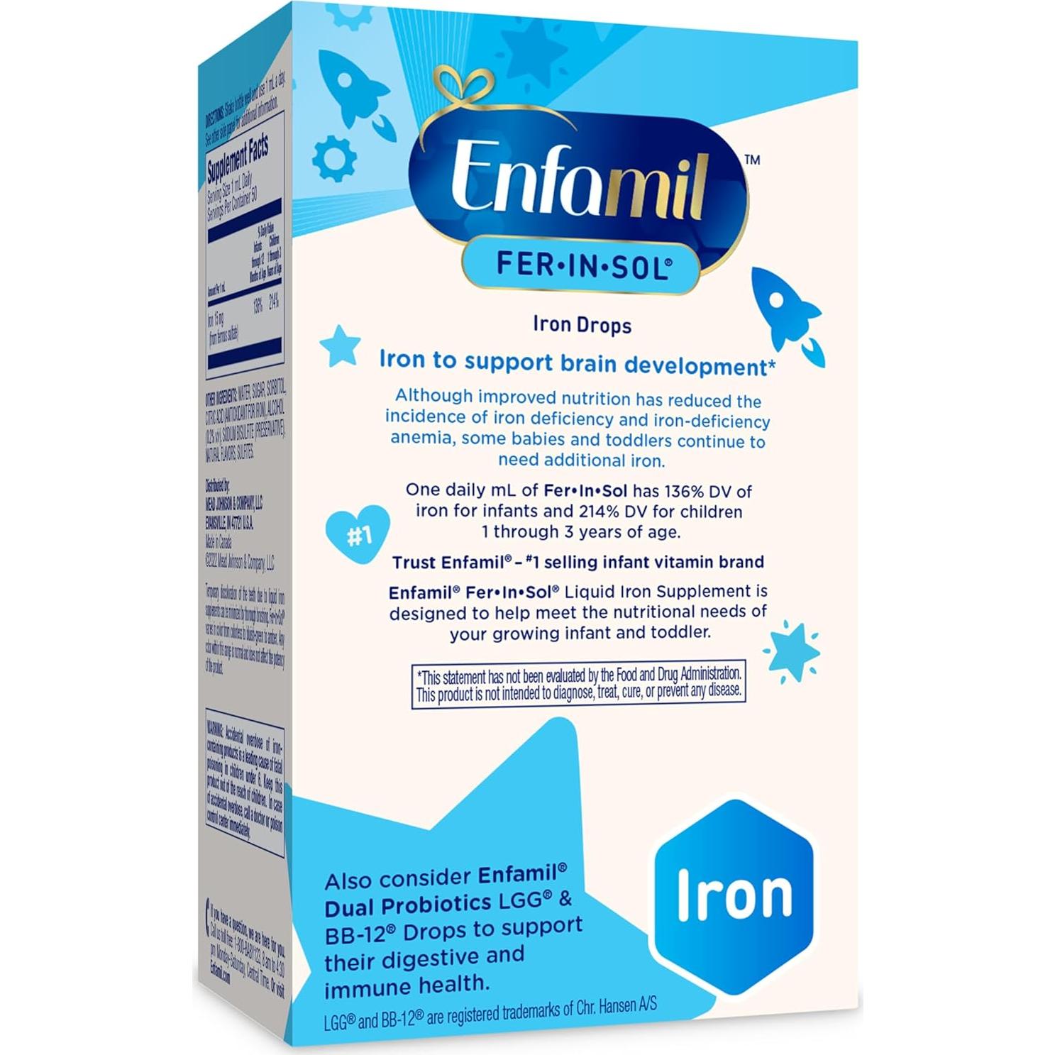 Enfamil Fer-In-Sol Gotas Suplemento Hierro 50 mL Bebés