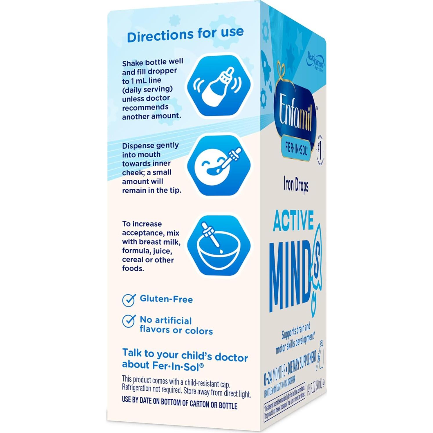 Enfamil Fer-In-Sol Gotas Suplemento Hierro 50 mL Bebés