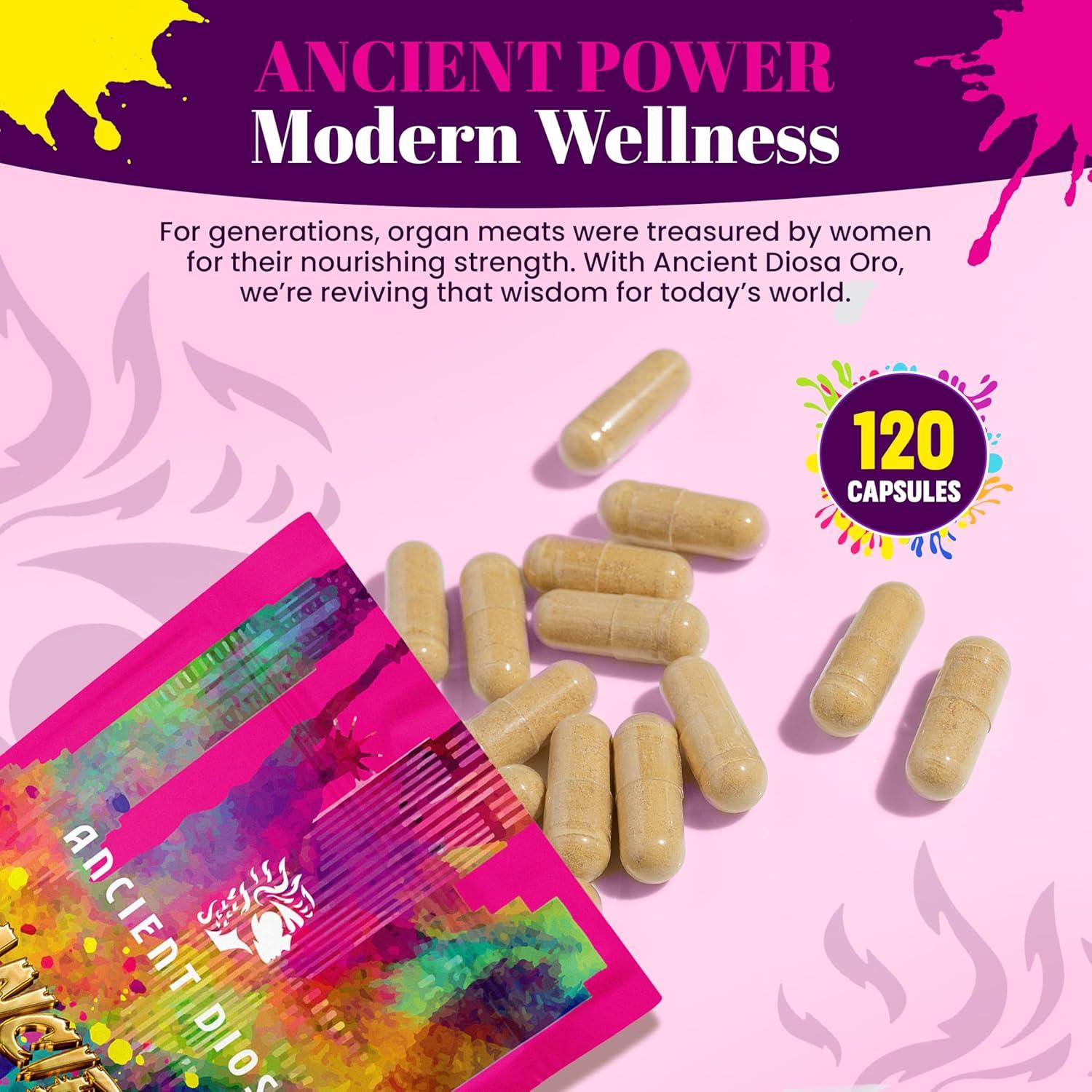 Suplemento de Órganos de Res para Mujeres - Hígado, Corazón y Riñón - 120 Cápsulas