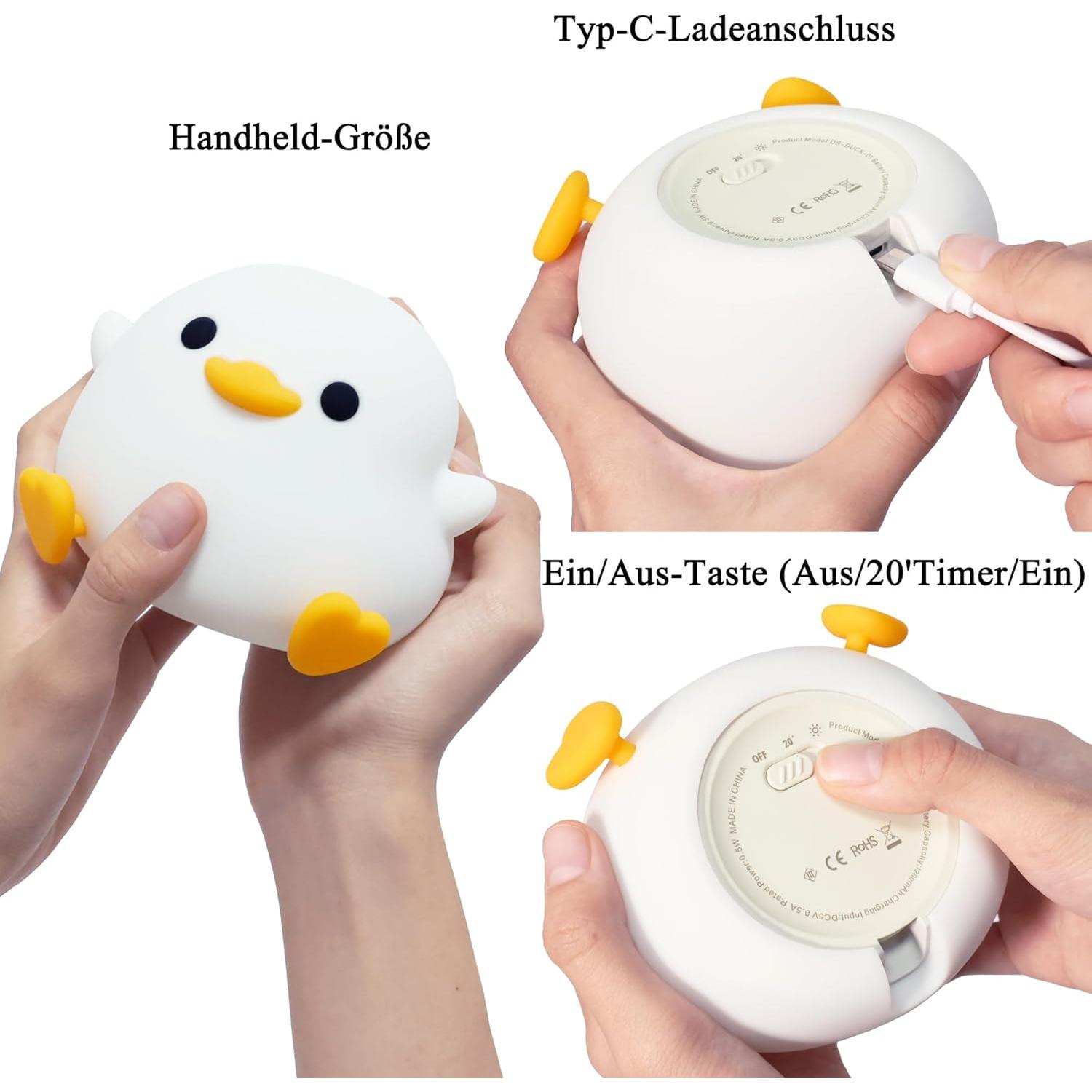 Luz Nocturna Pato OkiyiD Recargable Táctil 20cm