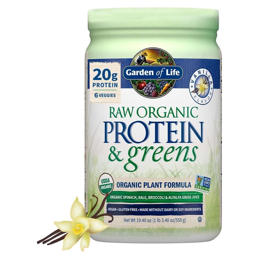 Proteína Orgánica Cruda Jardín de Vida Vainilla 20 Porciones