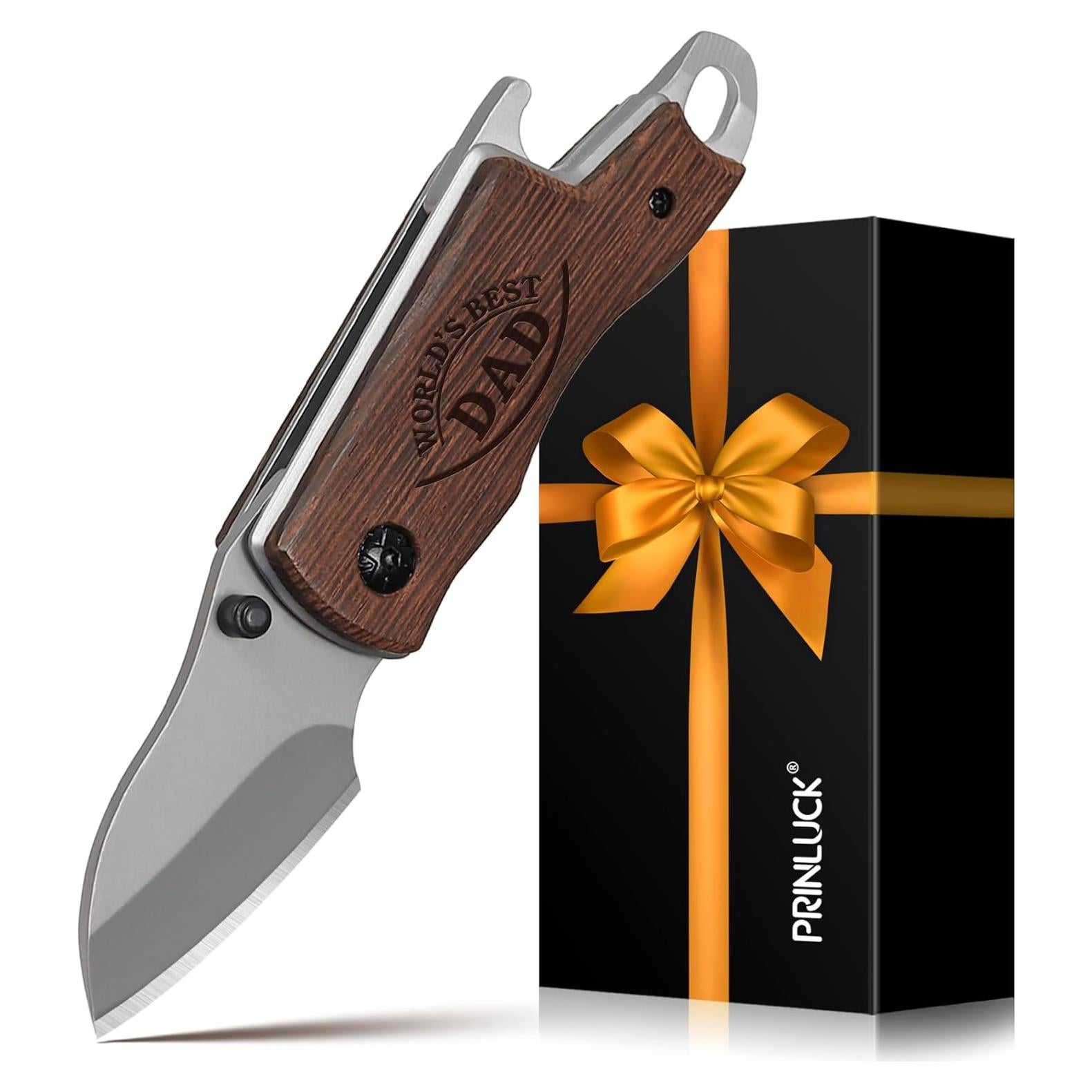 Cuchillo Plegable PRINLUCK de Madera para Papá 14.1 cm