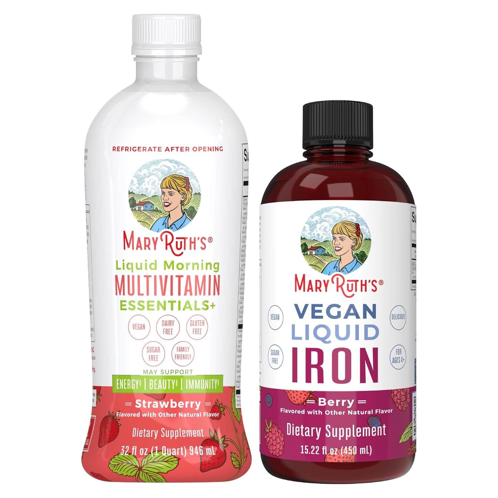 Multivitamina Líquida Matutina MaryRuth Fresa + Hierro Líquido Baya