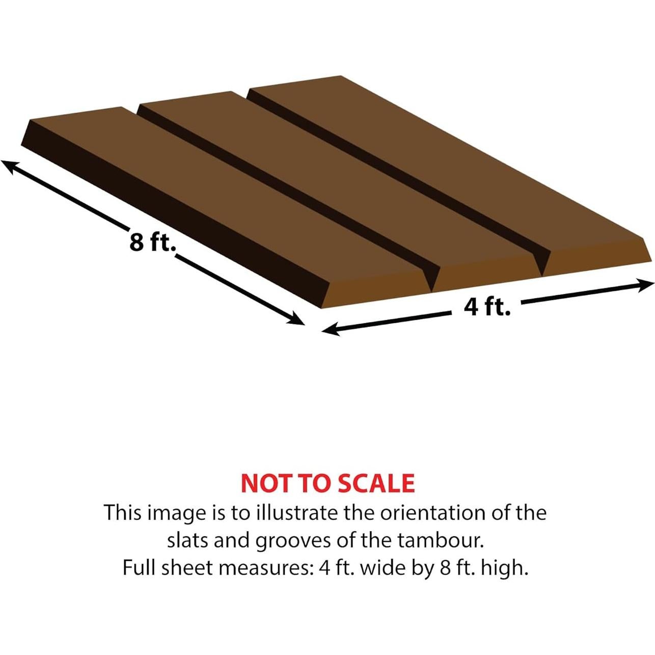Panel decorativo tambour de veneer de roble rojo 2.44x1.22m