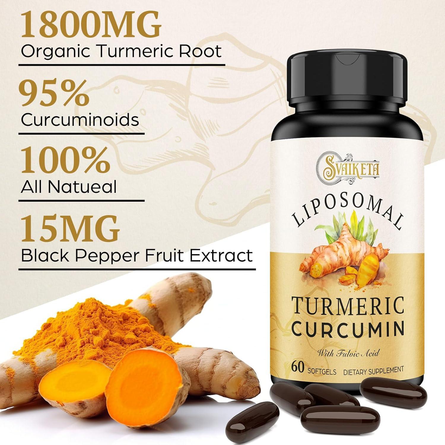 Suplemento de Cúrcuma Liposomal Sveikata 2000mg 60 Geles Blandos