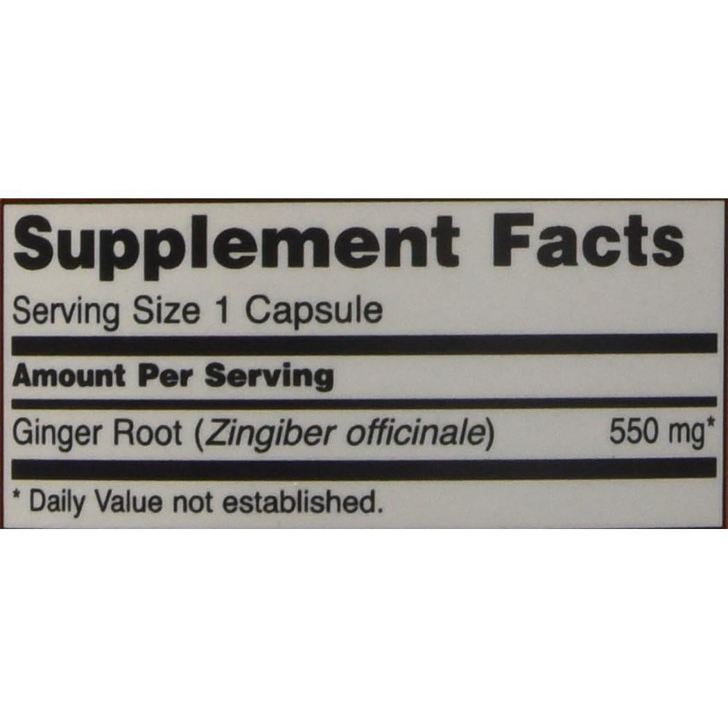 Raíz de Jengibre 550mg NOW Foods 100 Cápsulas Sin Gluten