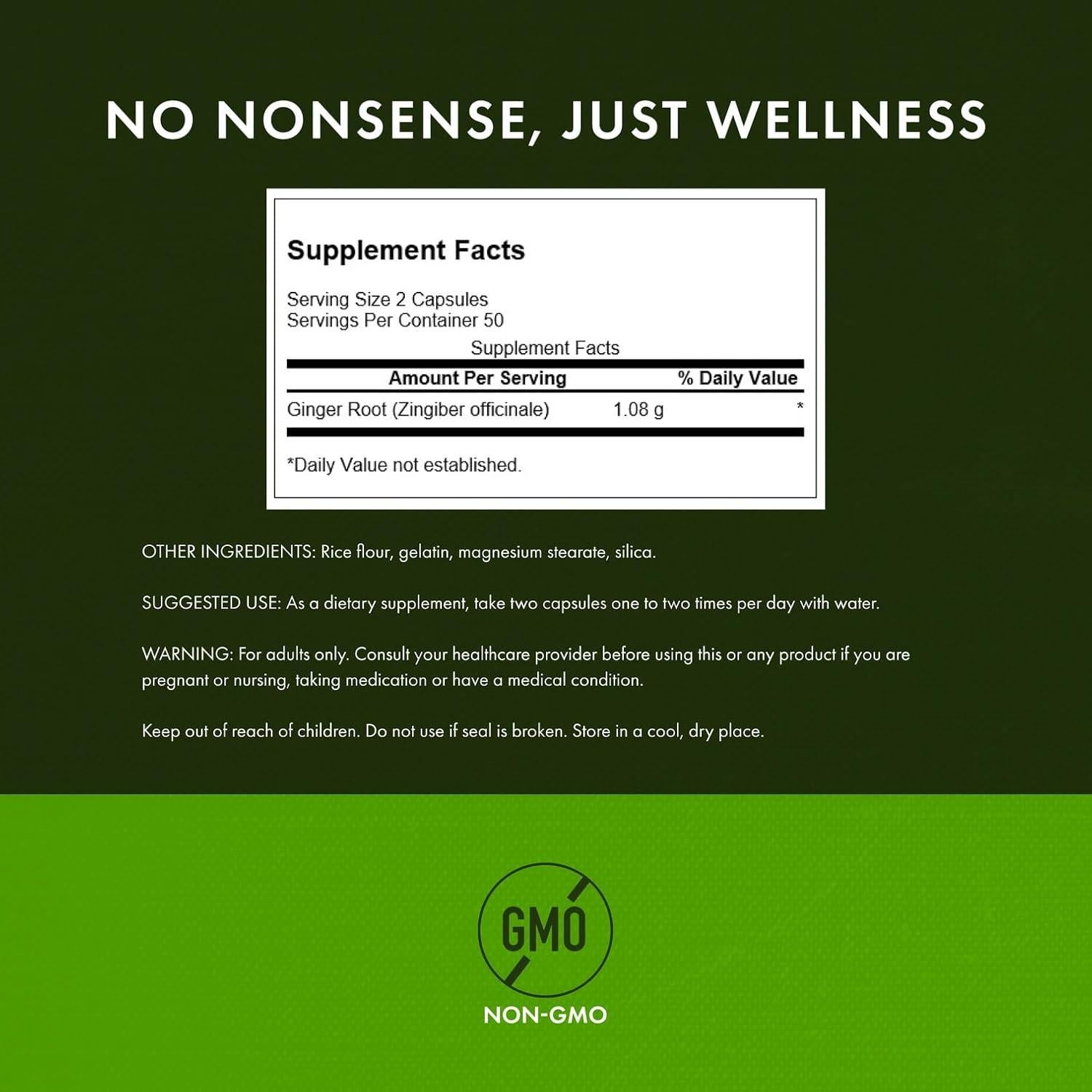 Raíz de Jengibre Swanson Premium 540 mg 100 Cápsulas