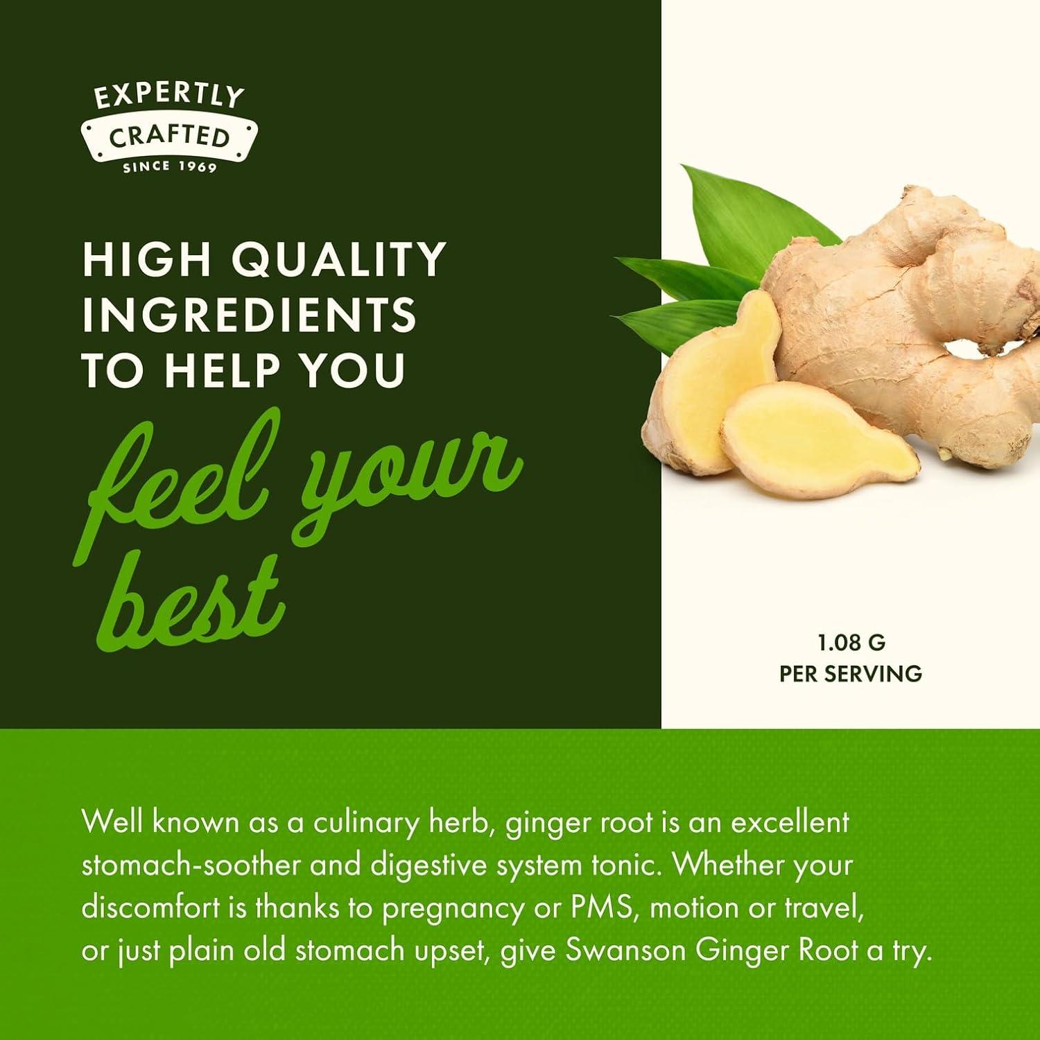 Raíz de Jengibre Swanson Premium 540 mg 100 Cápsulas