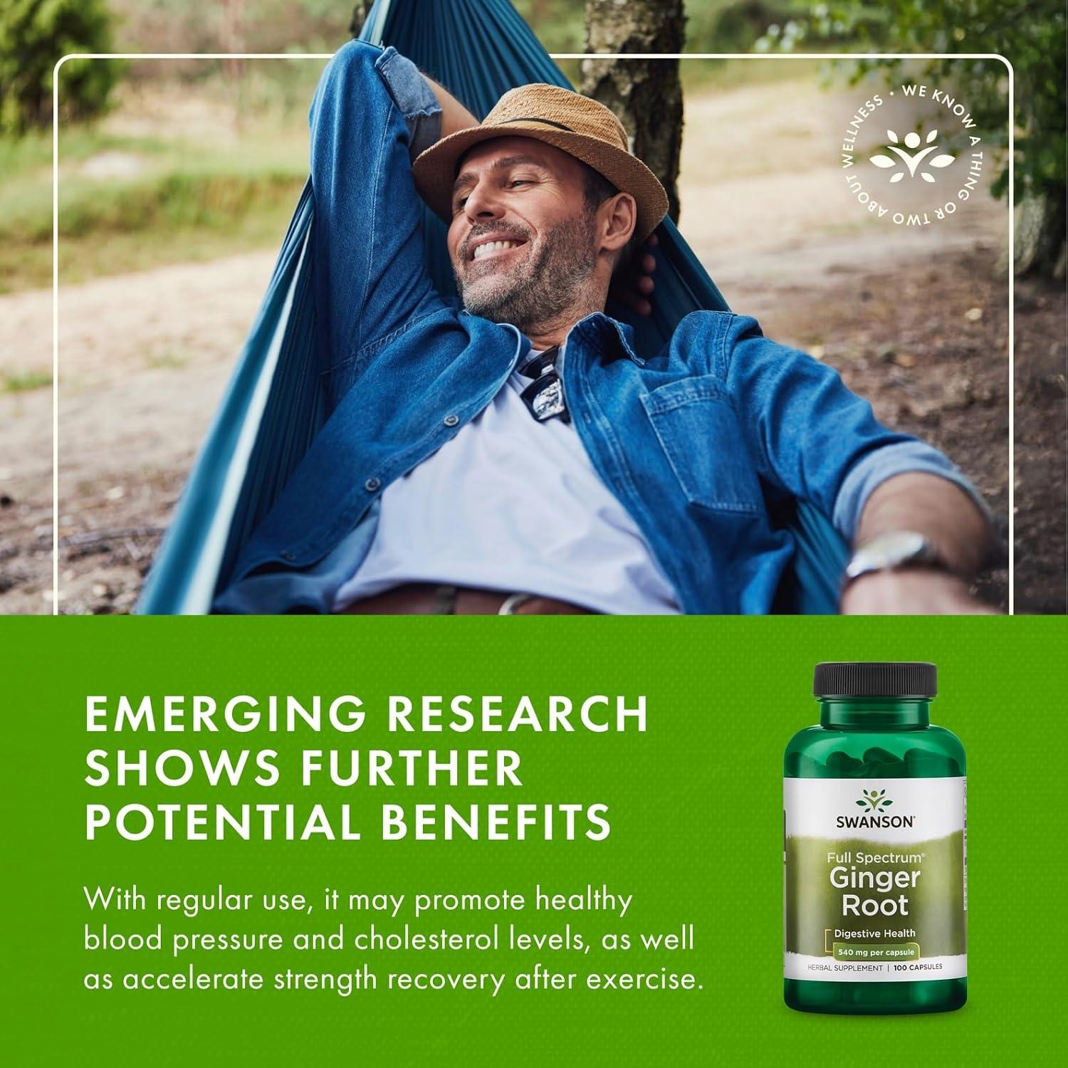 Raíz de Jengibre Swanson Premium 540 mg 100 Cápsulas