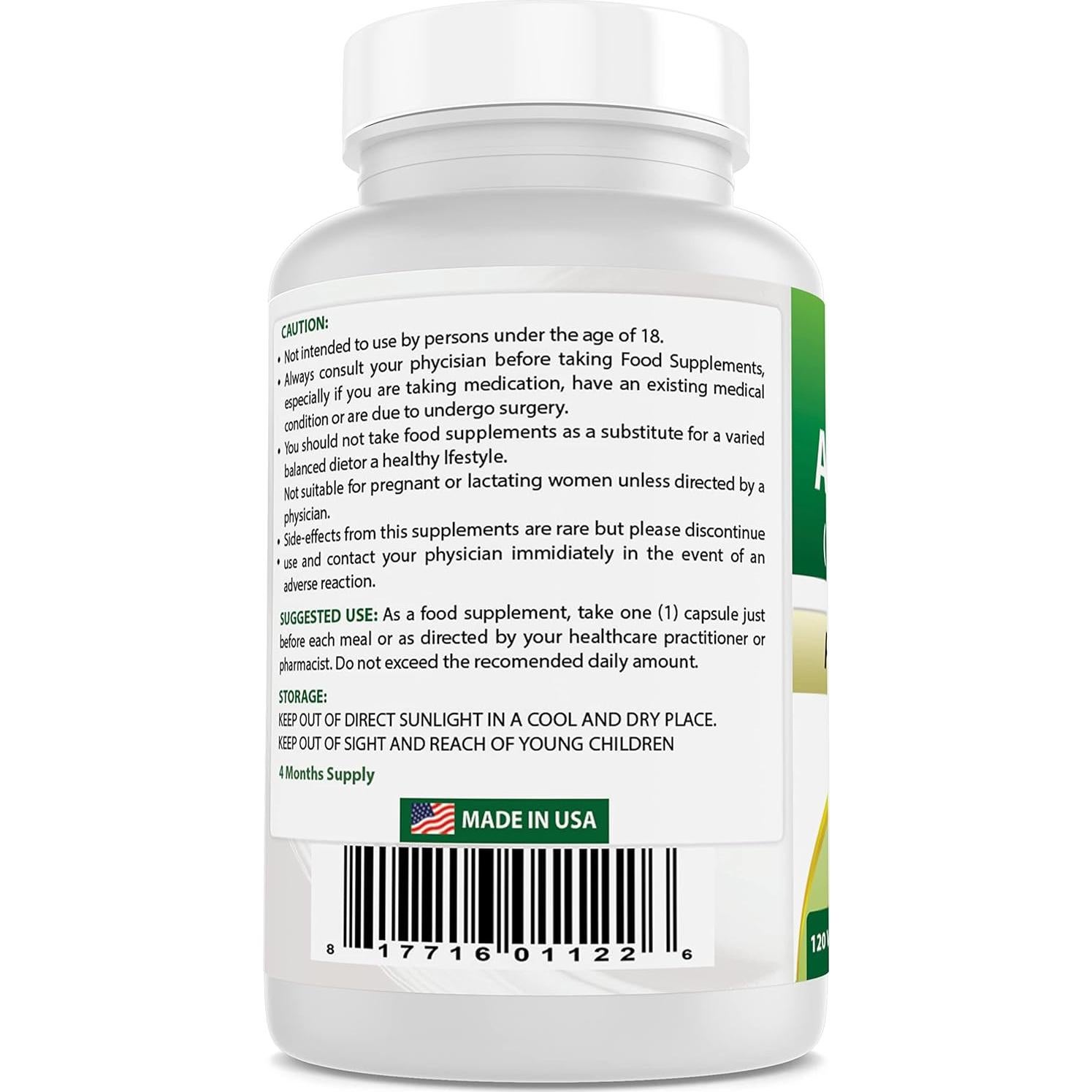 Cápsulas de Ashwagandha 500 mg Mejores Naturales - 120 Unidades