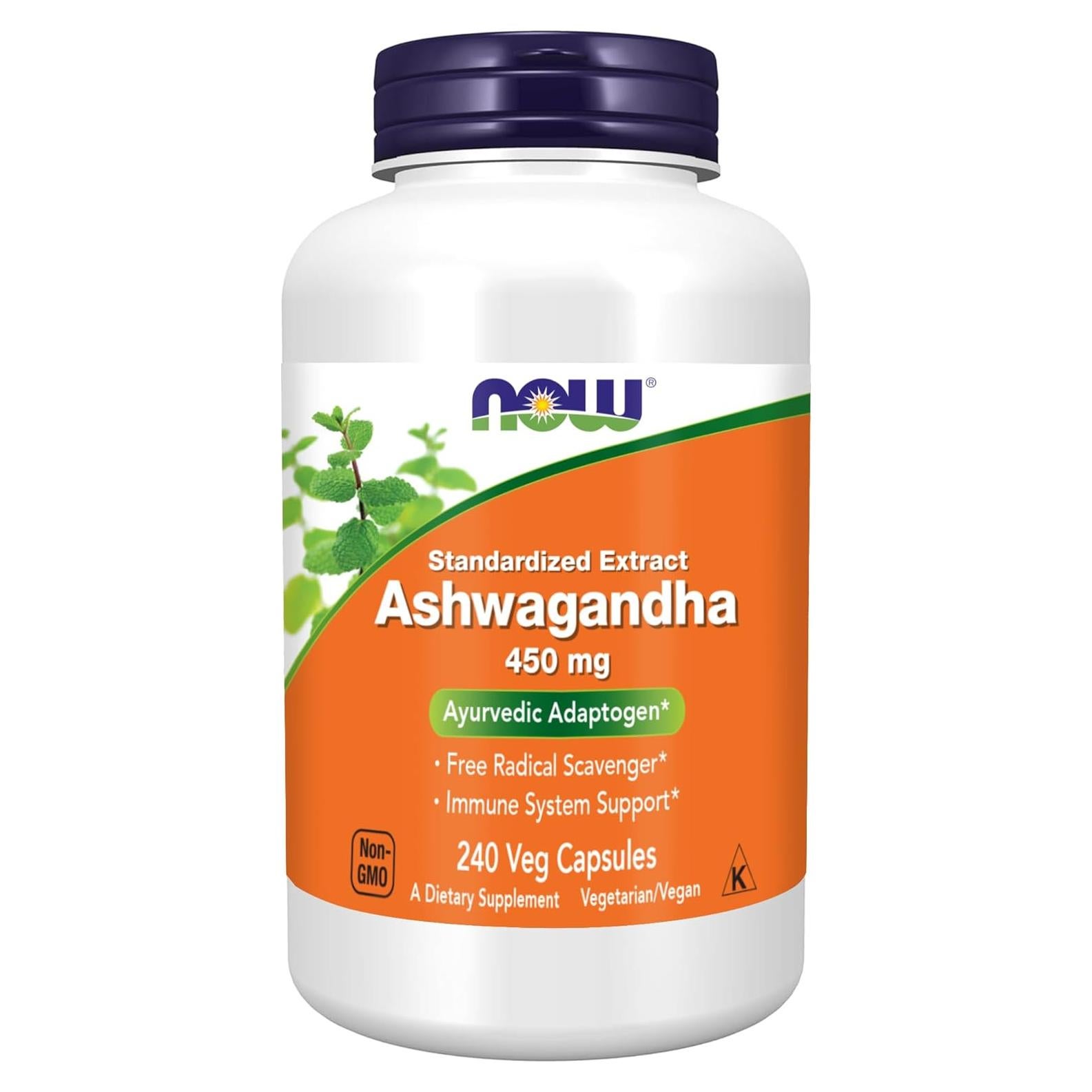 Extracto de Ashwagandha NOW Foods 450 mg Vegano 240 Cápsulas