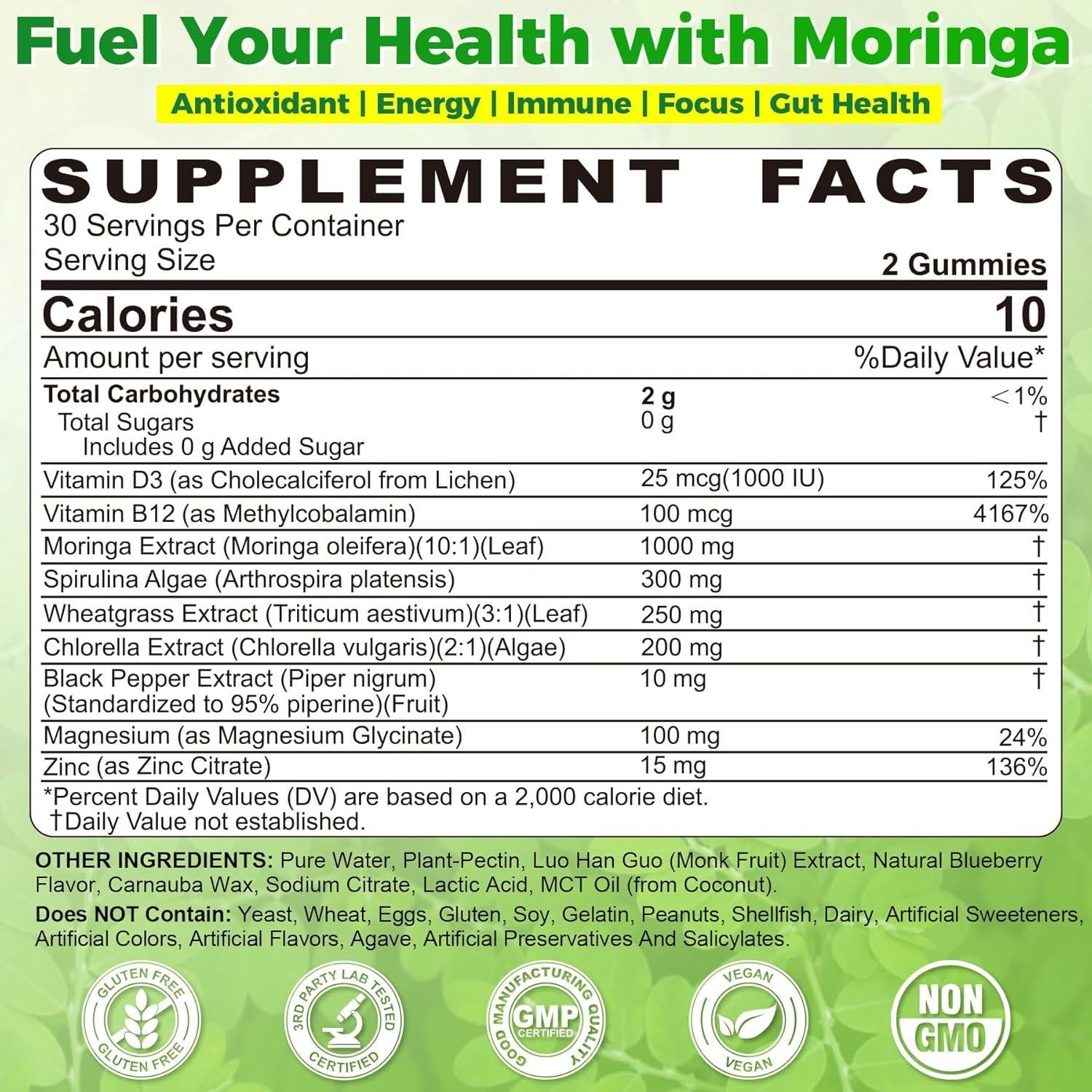 Gomitas de Moringa Espirulina EnvyCure 60 Unidades