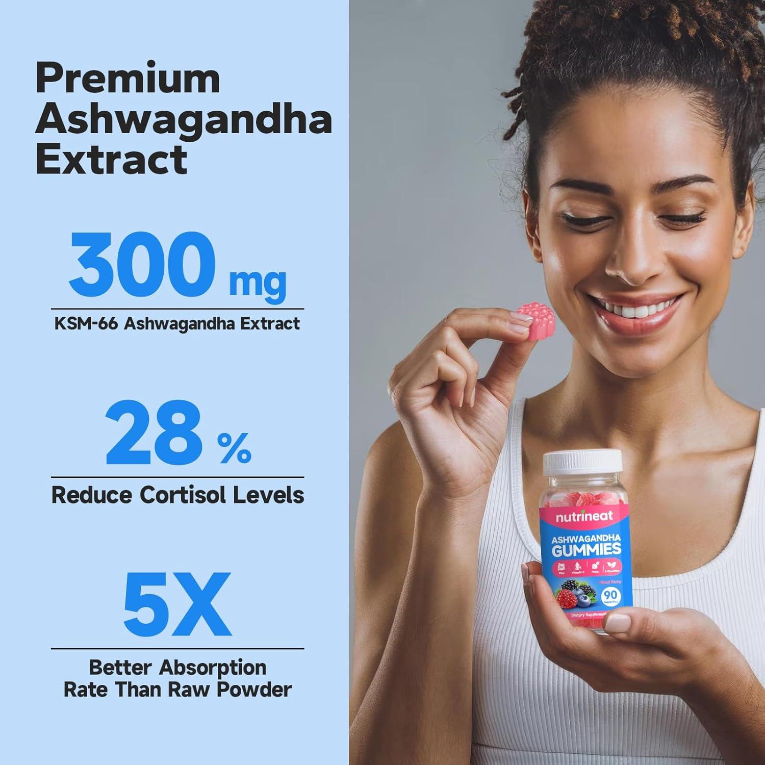 Gomitas de Ashwagandha KSM-66 NutriNeat 90 Unidades