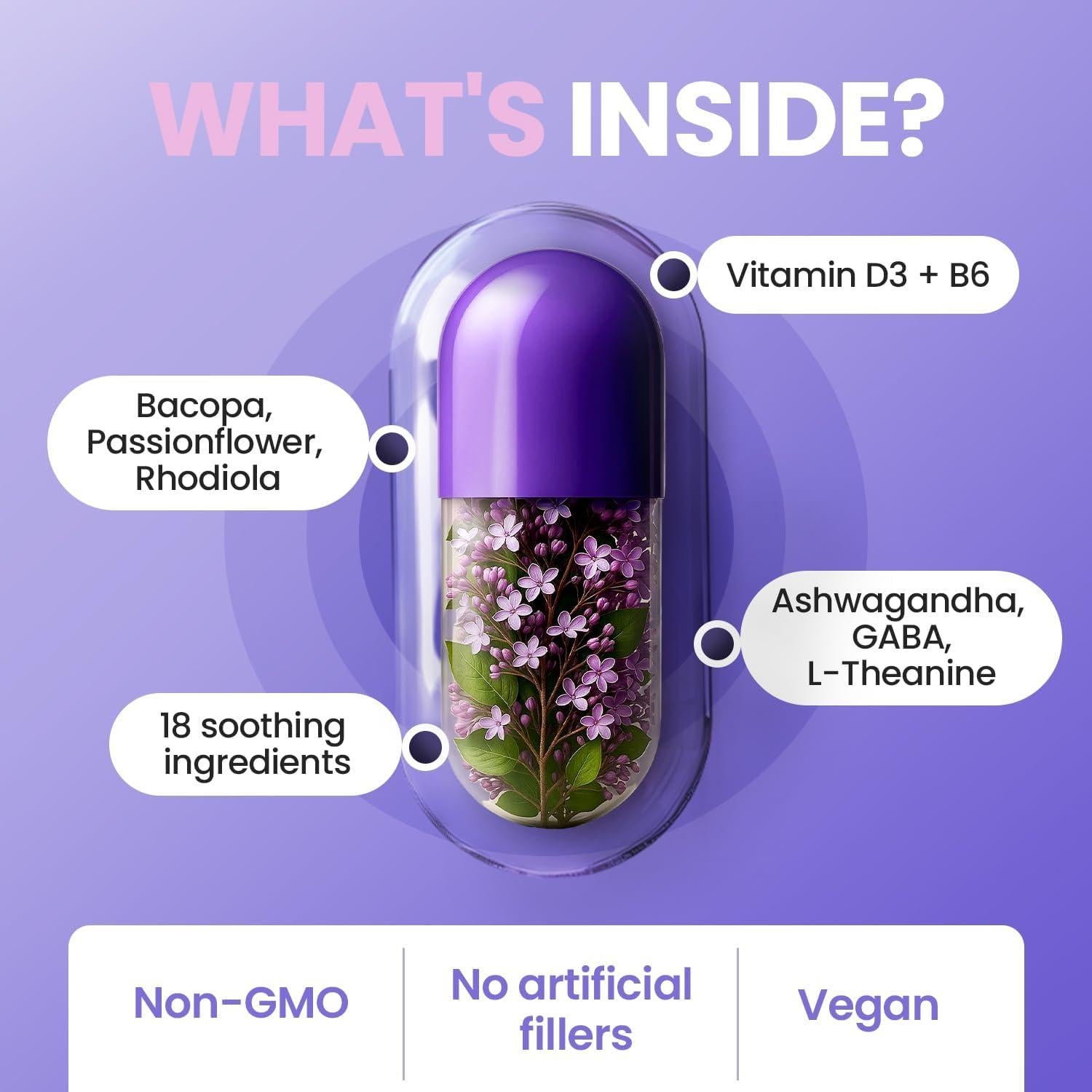 Suplemento Pure Calm Vitamax 60 Cápsulas - Relajación y Estado de Ánimo