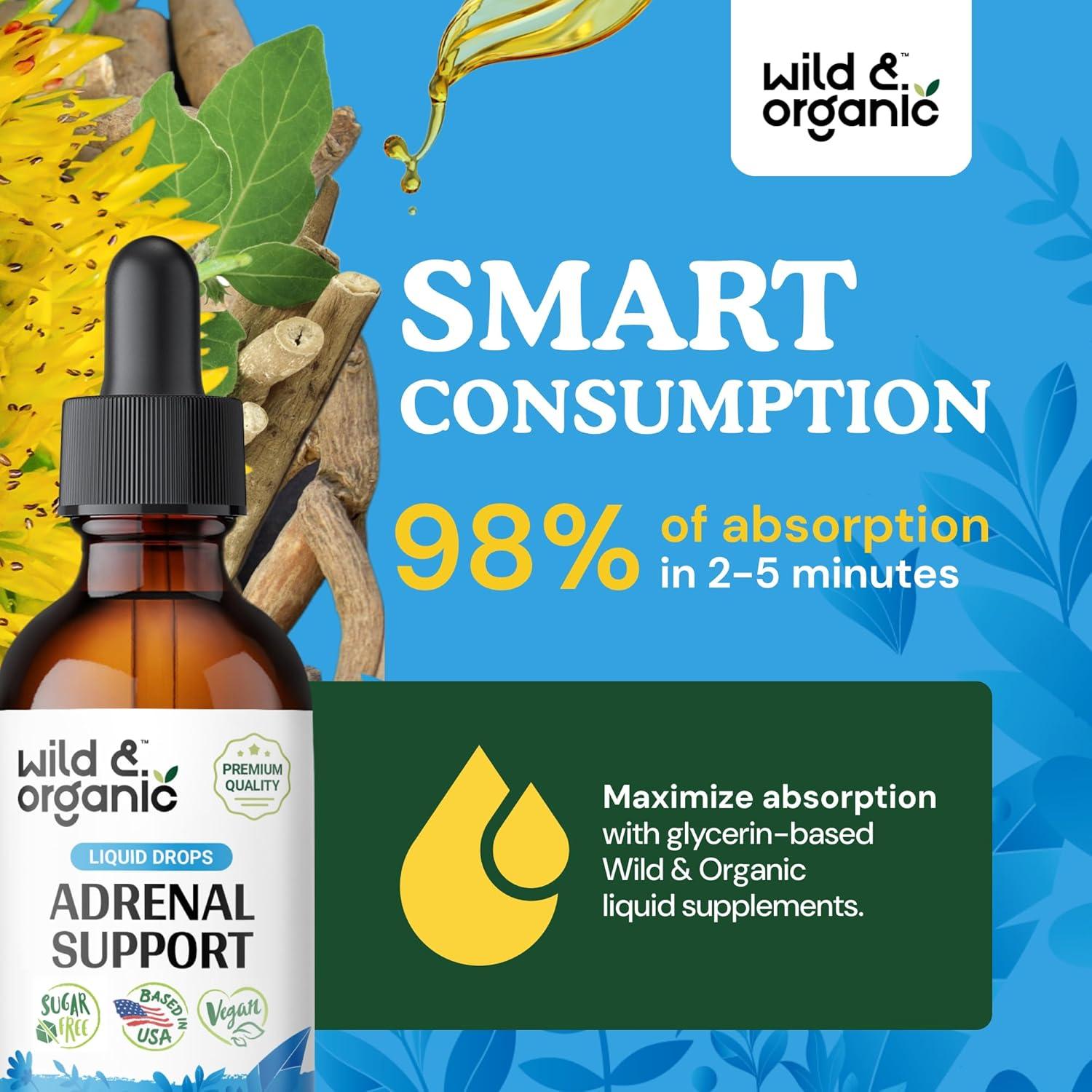 Tintura de Soporte Adrenal Silvestre y Orgánico 59 ml - Vegano