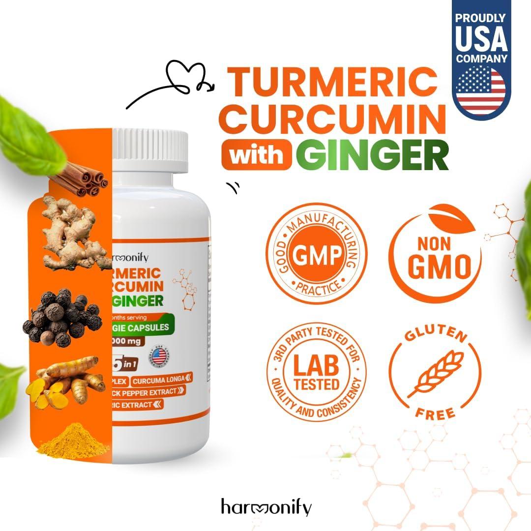 Suplemento de Cúrcuma y Jengibre Harmonify 1000 mg 120 Cápsulas