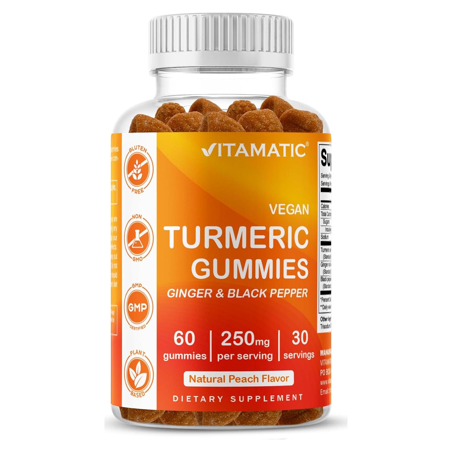 Gomitas de Cúrcuma Vitamatic con Jengibre - 60 Unidades Veganas