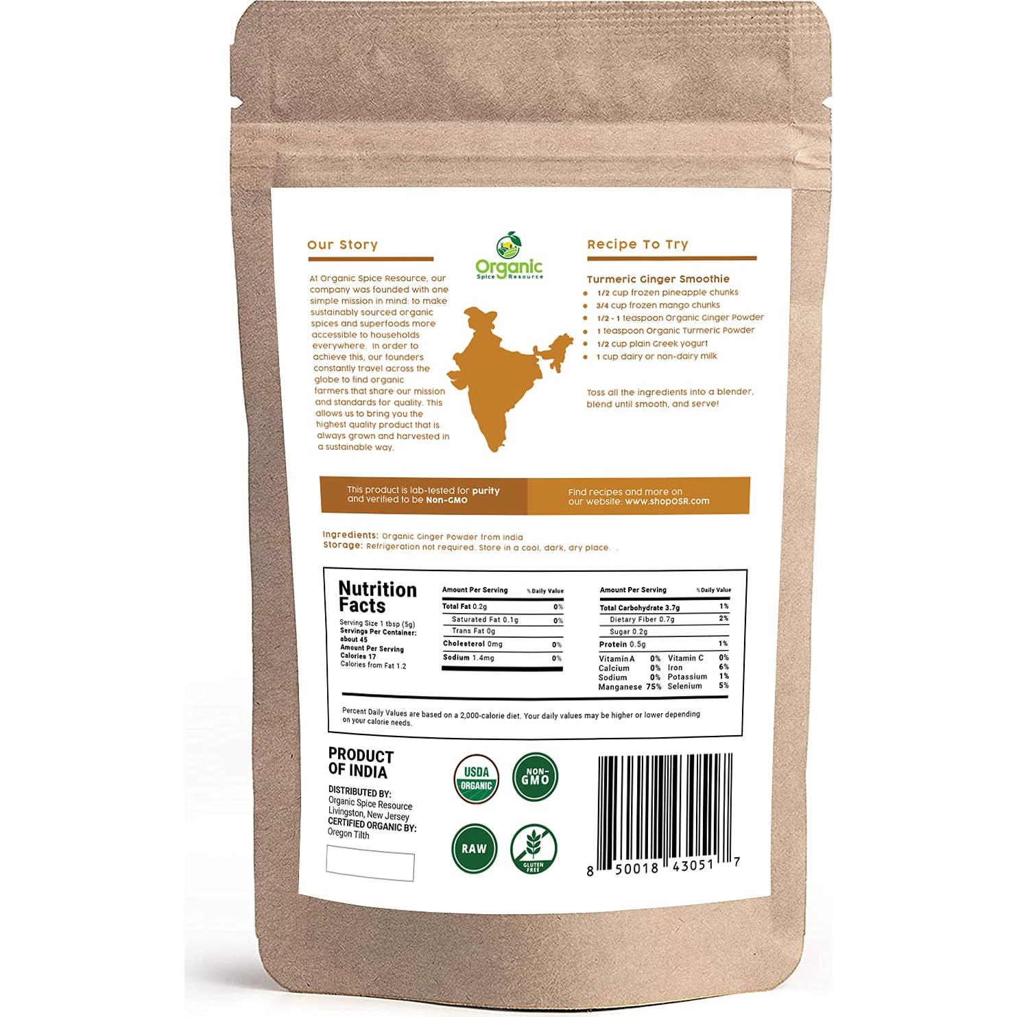 Polvo de Jengibre Orgánico SHOPOSR 226g Aprobado USDA