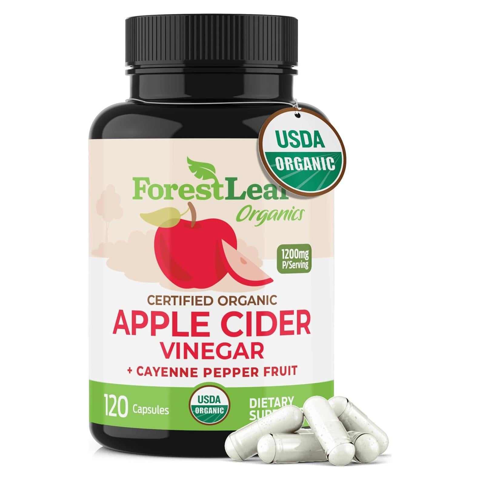 Cápsulas de Vinagre de Sidra de Manzana Orgánico 1200mg - Forest Leaf