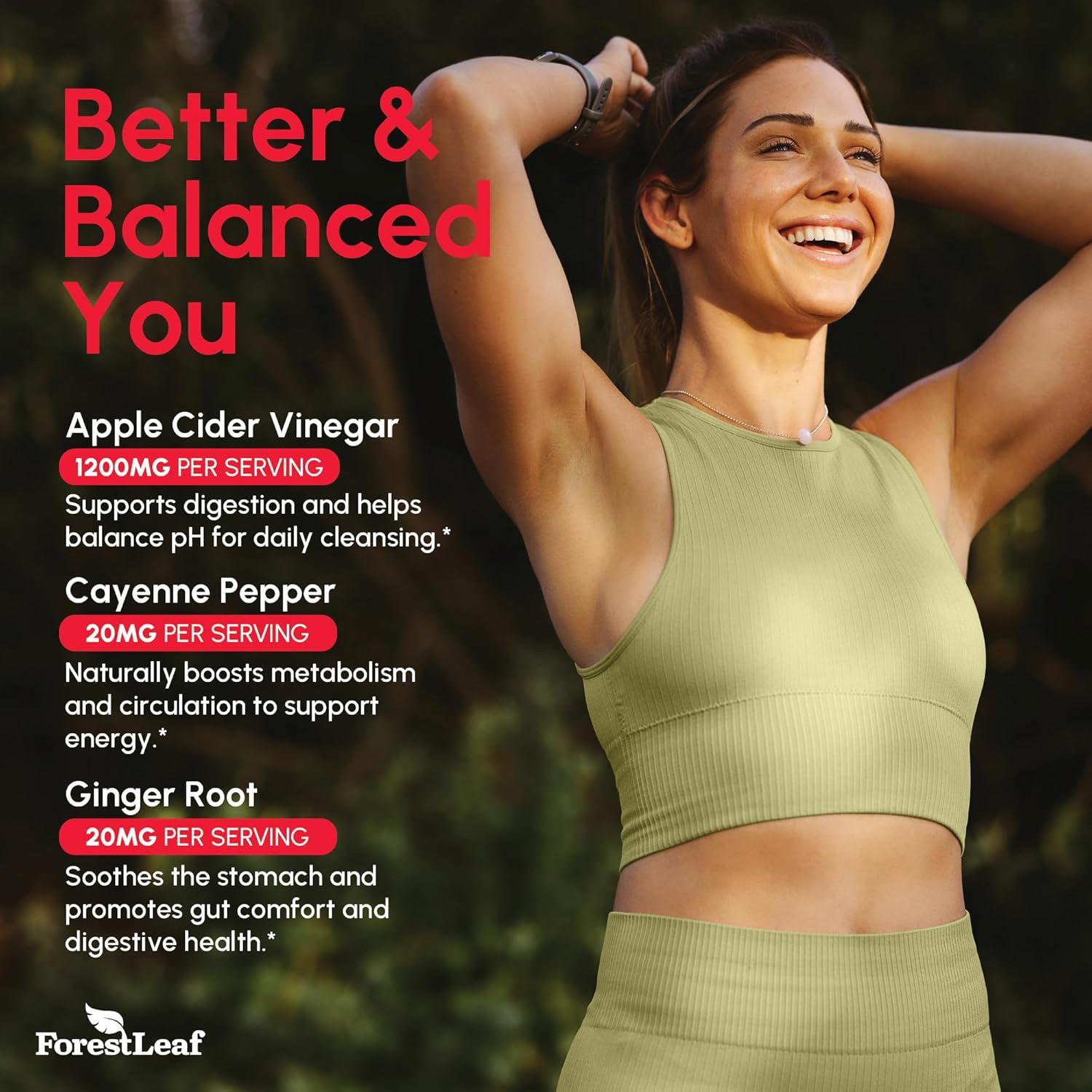 Cápsulas de Vinagre de Sidra de Manzana Orgánico 1200mg - Forest Leaf