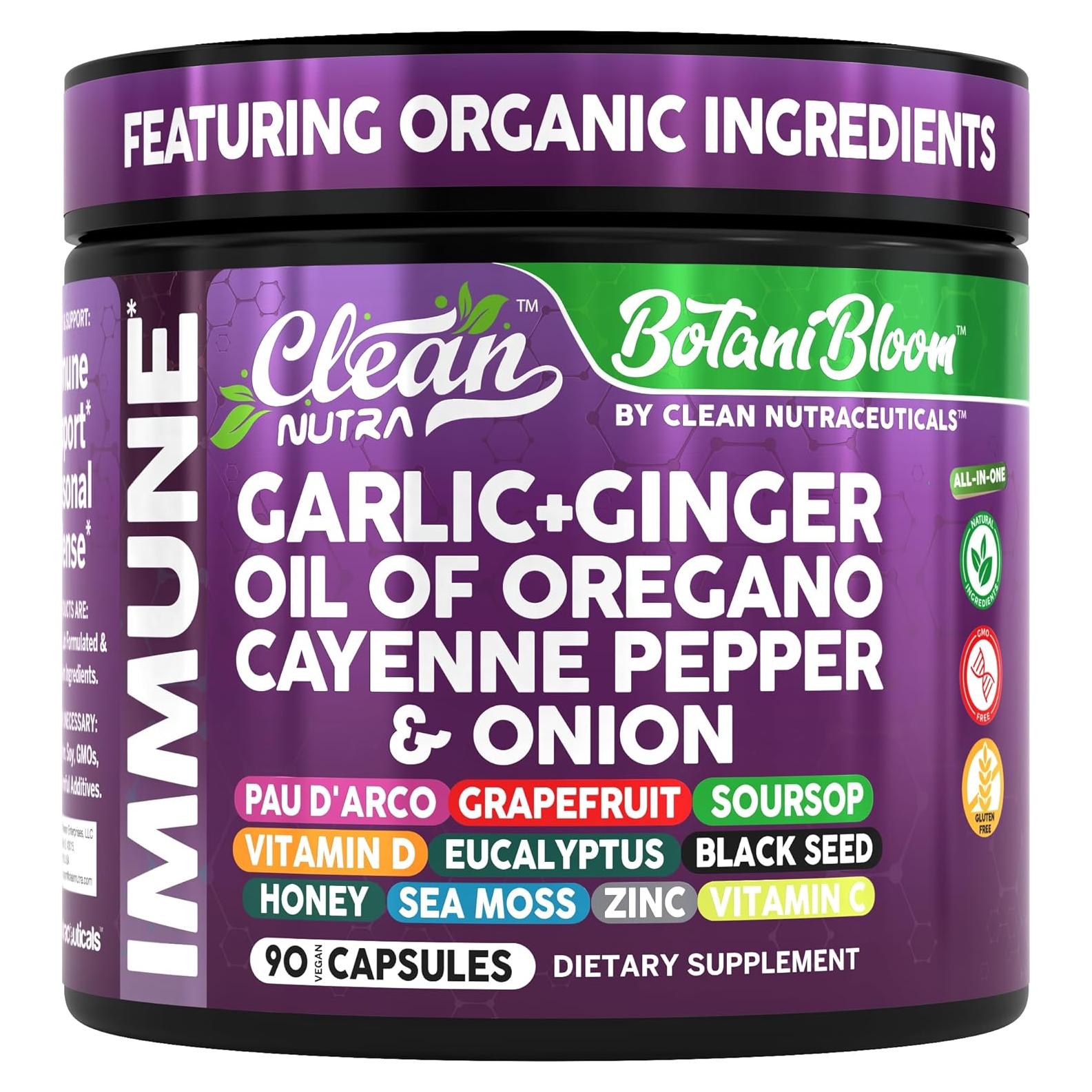 Clean Nutraceuticals Suplemento Vegano 90 Cápsulas Ajo Jengibre