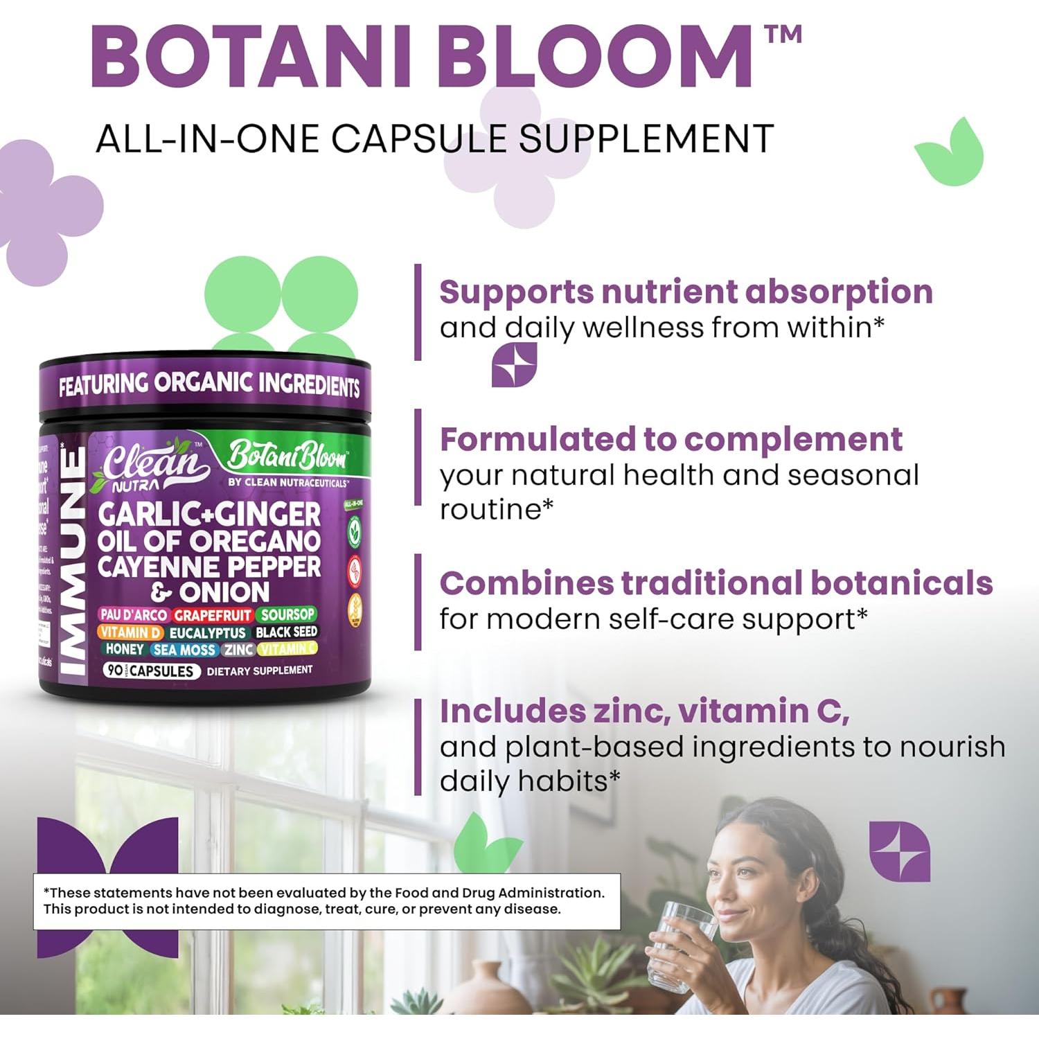 Clean Nutraceuticals Suplemento Vegano 90 Cápsulas Ajo Jengibre