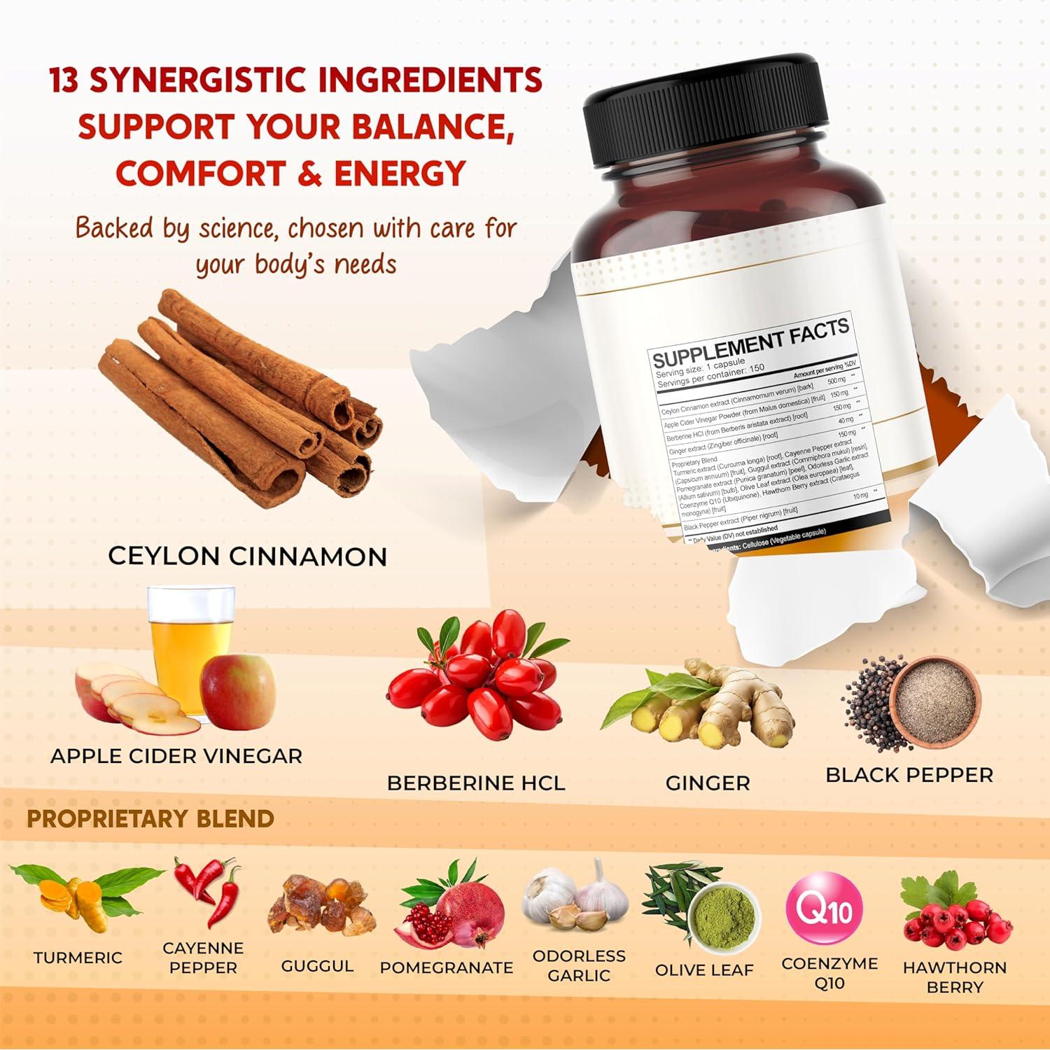 Suplemento Metabólico PeakPury Canela de Ceilán 150 Cápsulas