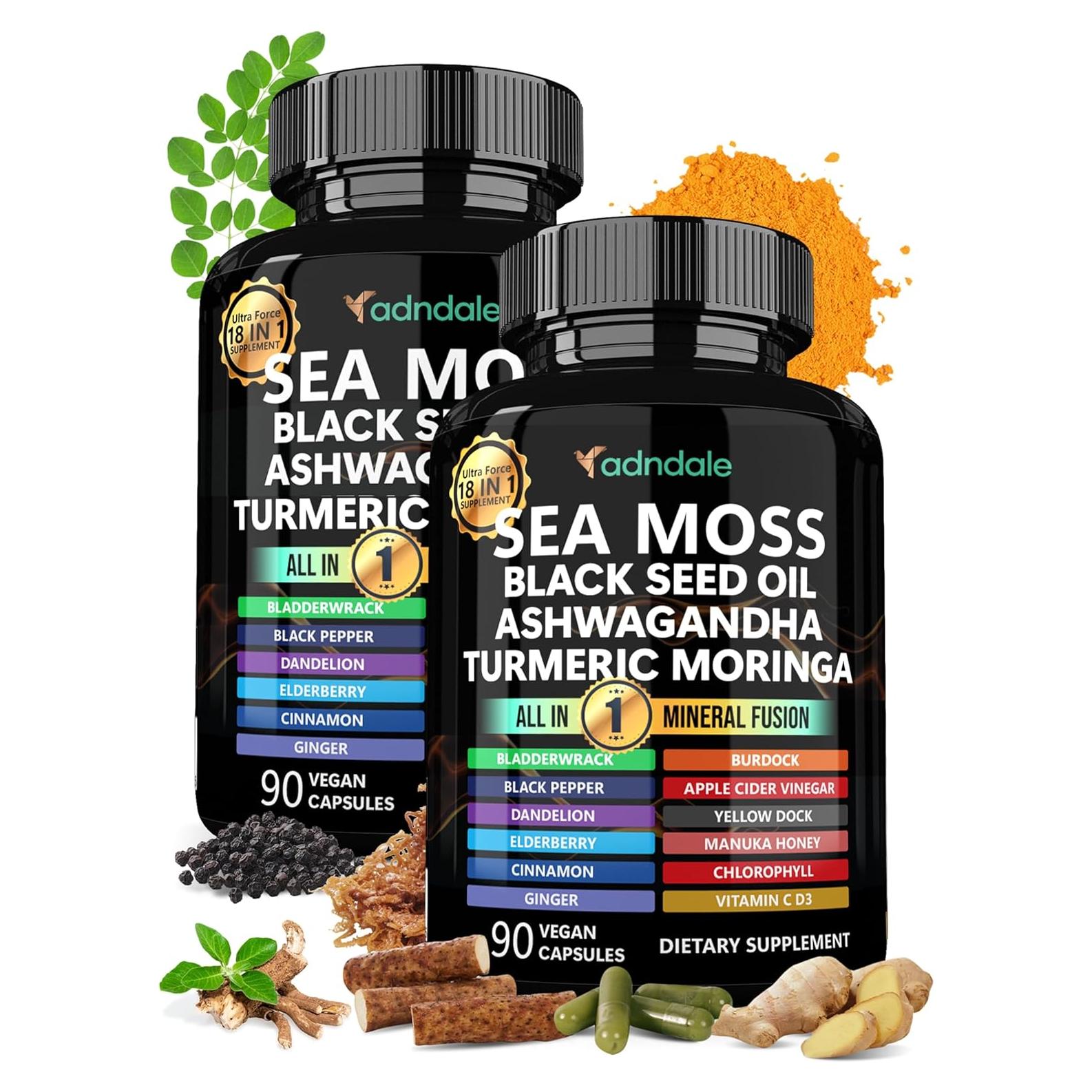 Cápsulas de Aceite de Semilla Negra Adndale 180 Conteo