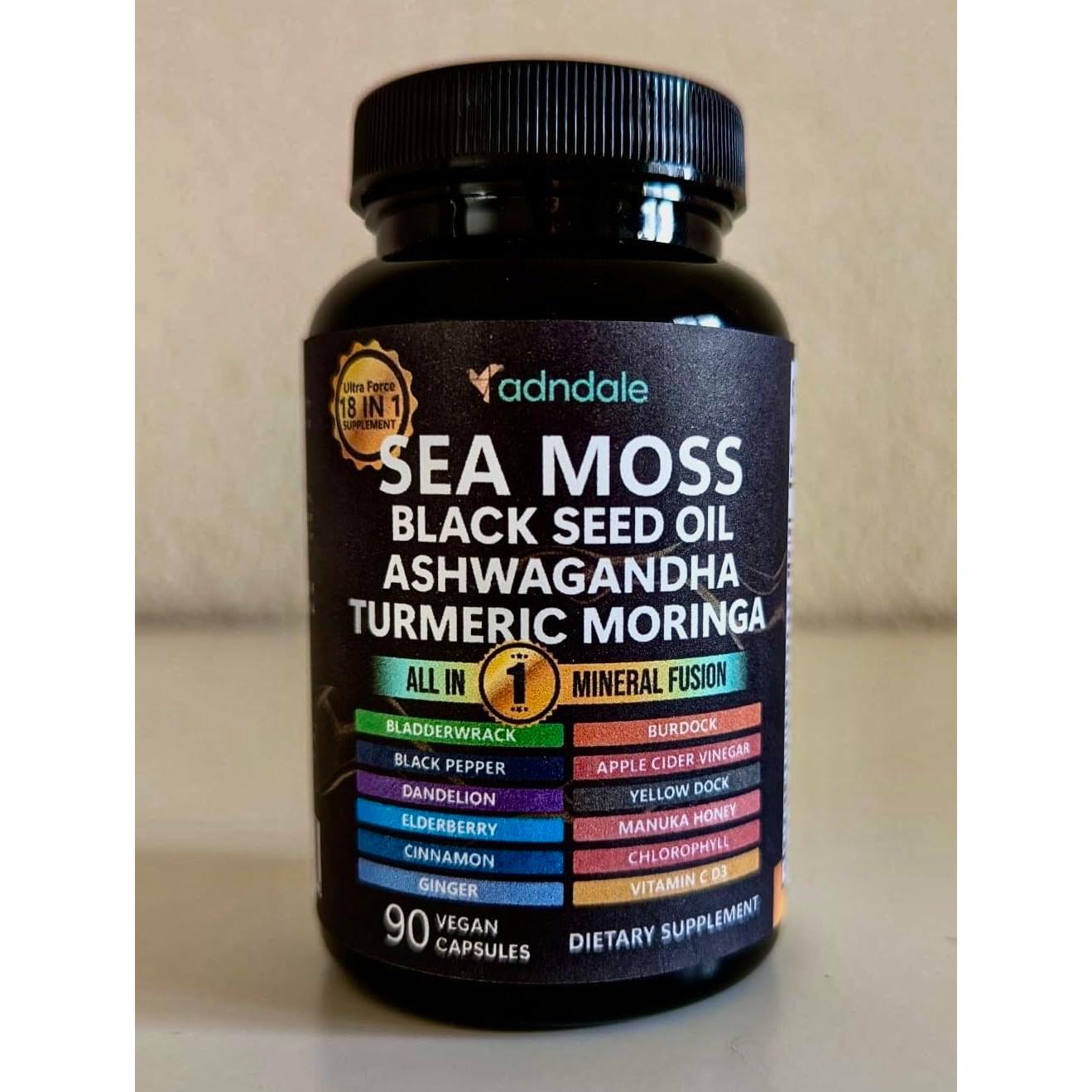 Cápsulas de Aceite de Semilla Negra Adndale 180 Conteo