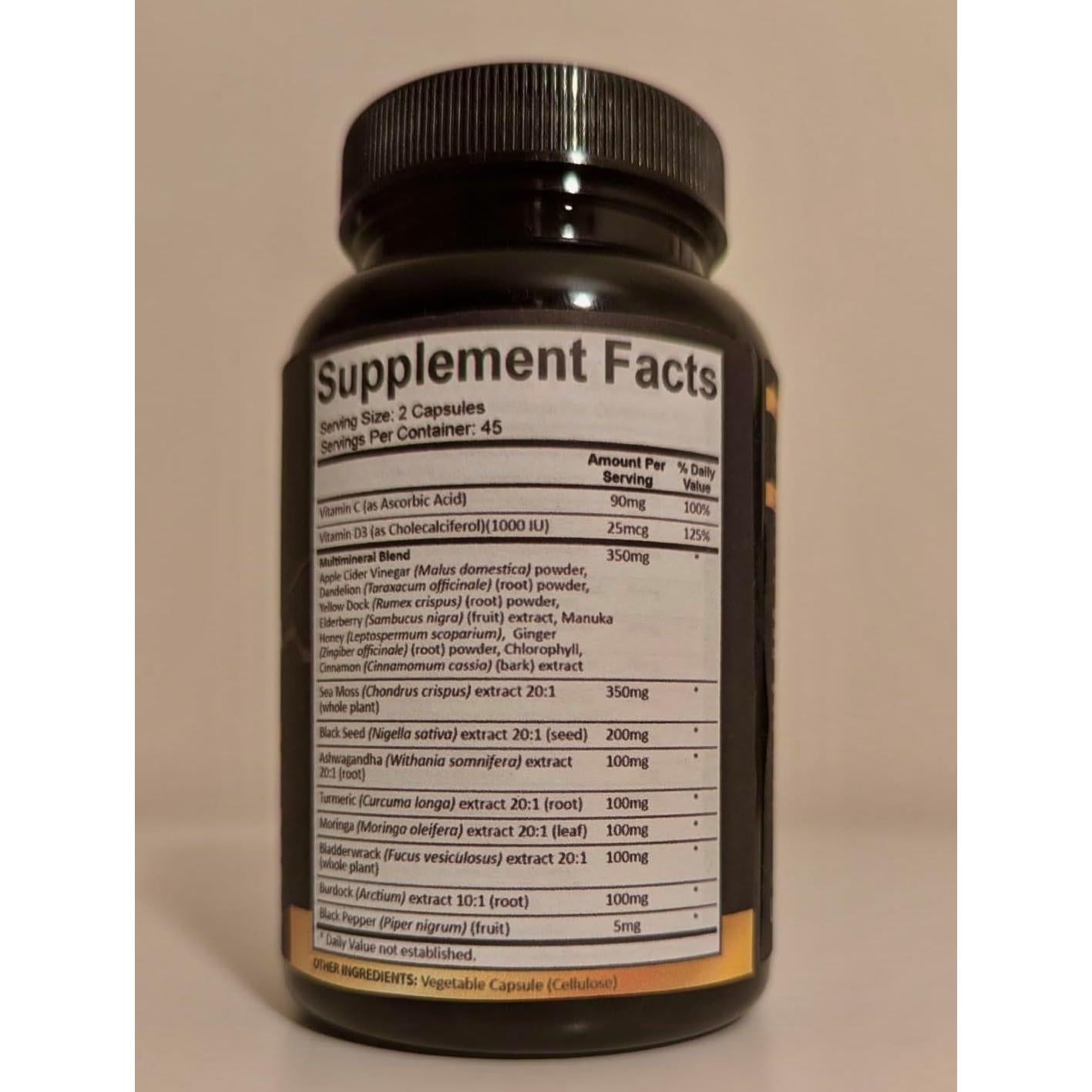 Cápsulas de Aceite de Semilla Negra Adndale 180 Conteo