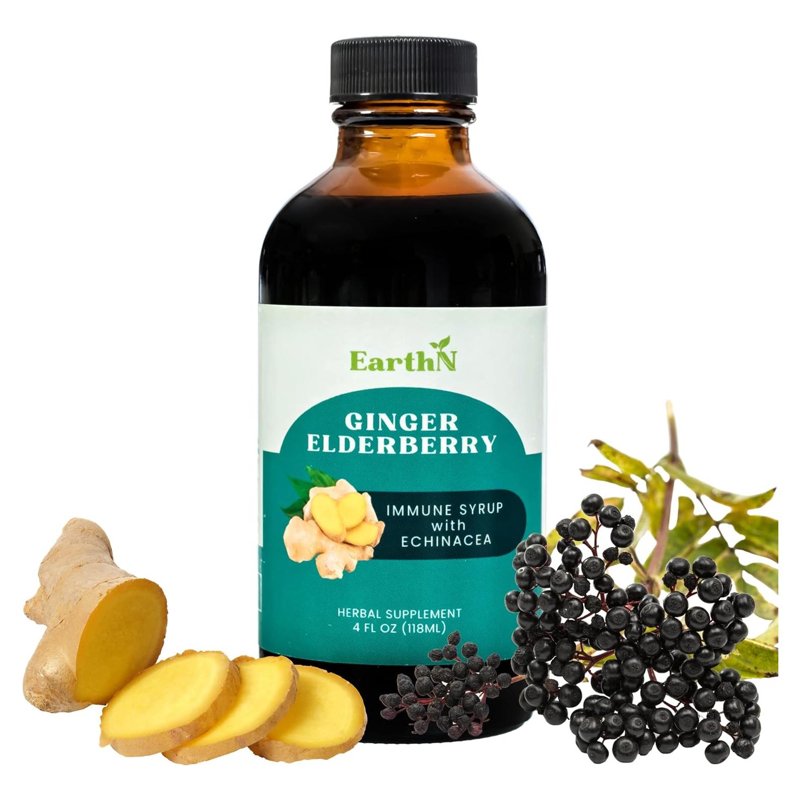 Jarabe Inmunidad Earthn Jengibre y Saúco 118ml Vitamina C