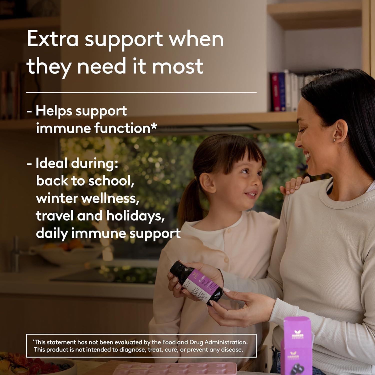 Children's Immune + Wellbeing Herbal Syrup, Daily Immunity with Elderberry, Echinacea & Olive Leaf, High Absorption, Elderberry Flavor, Plant-Based - 5.1 Fl oz (30 Servings)