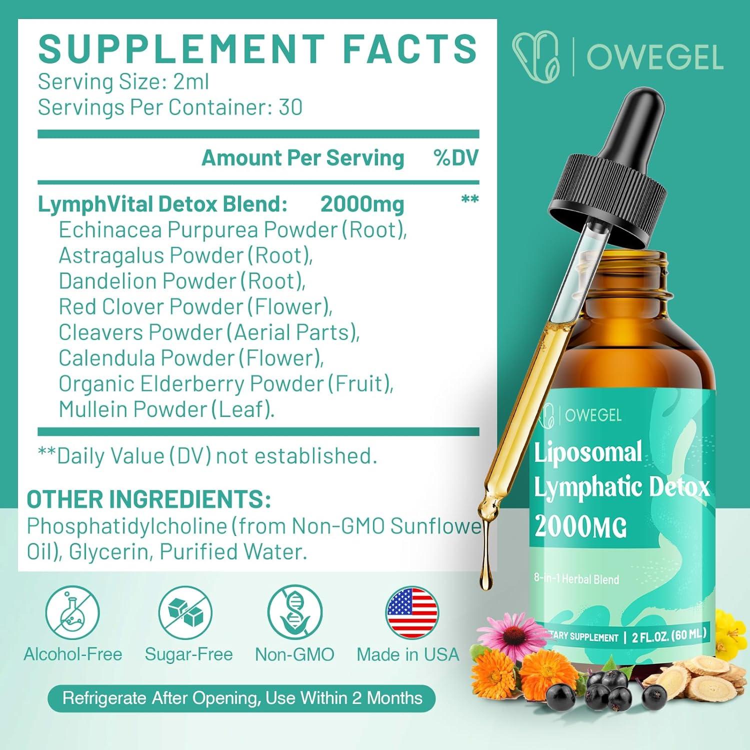 Gotas Liposomales Drenaje Linfático Owegel 2000mg 60ml