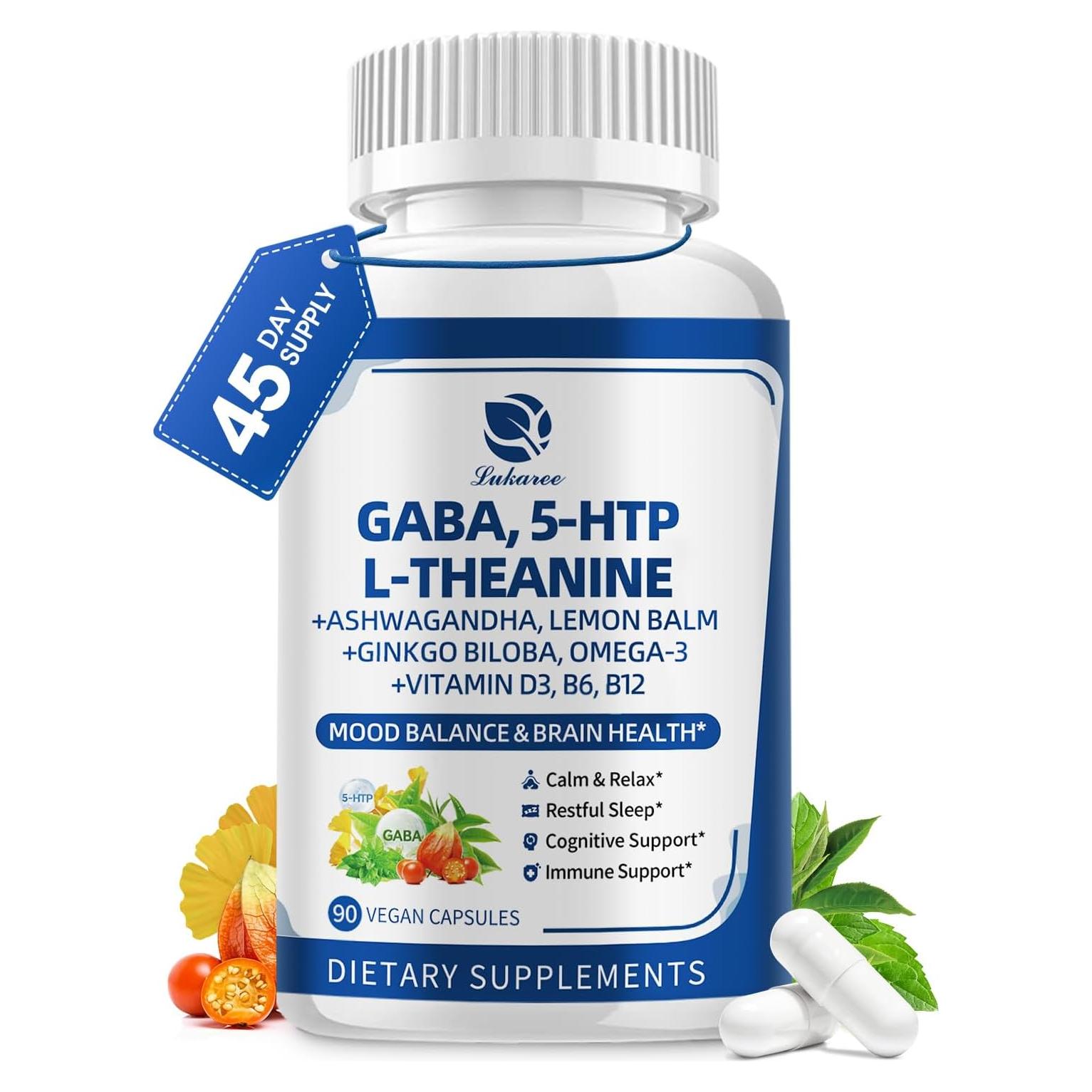 Suplemento Calmante GABA 750mg Lukaree - 90 Cápsulas