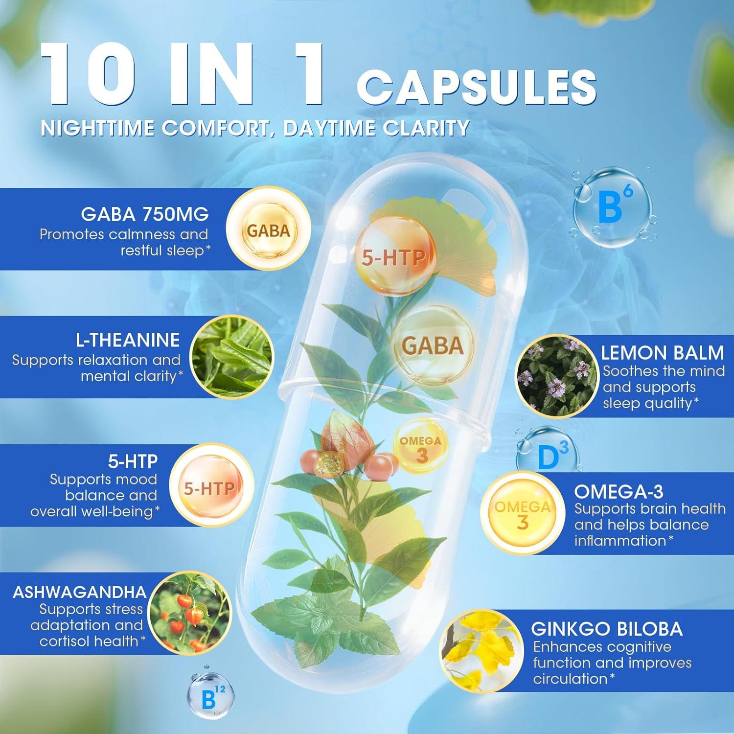 Suplemento Calmante GABA 750mg Lukaree - 90 Cápsulas