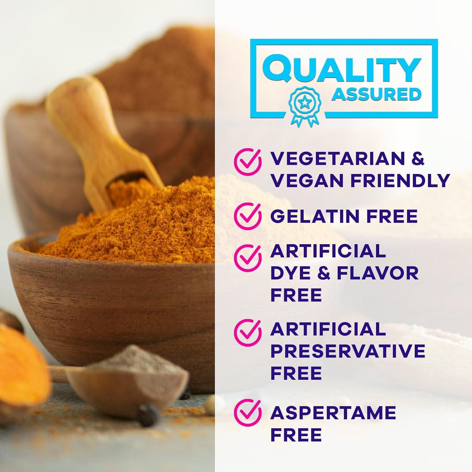 Gomitas de Cúrcuma y Curcumina Veganas - 120 Unidades